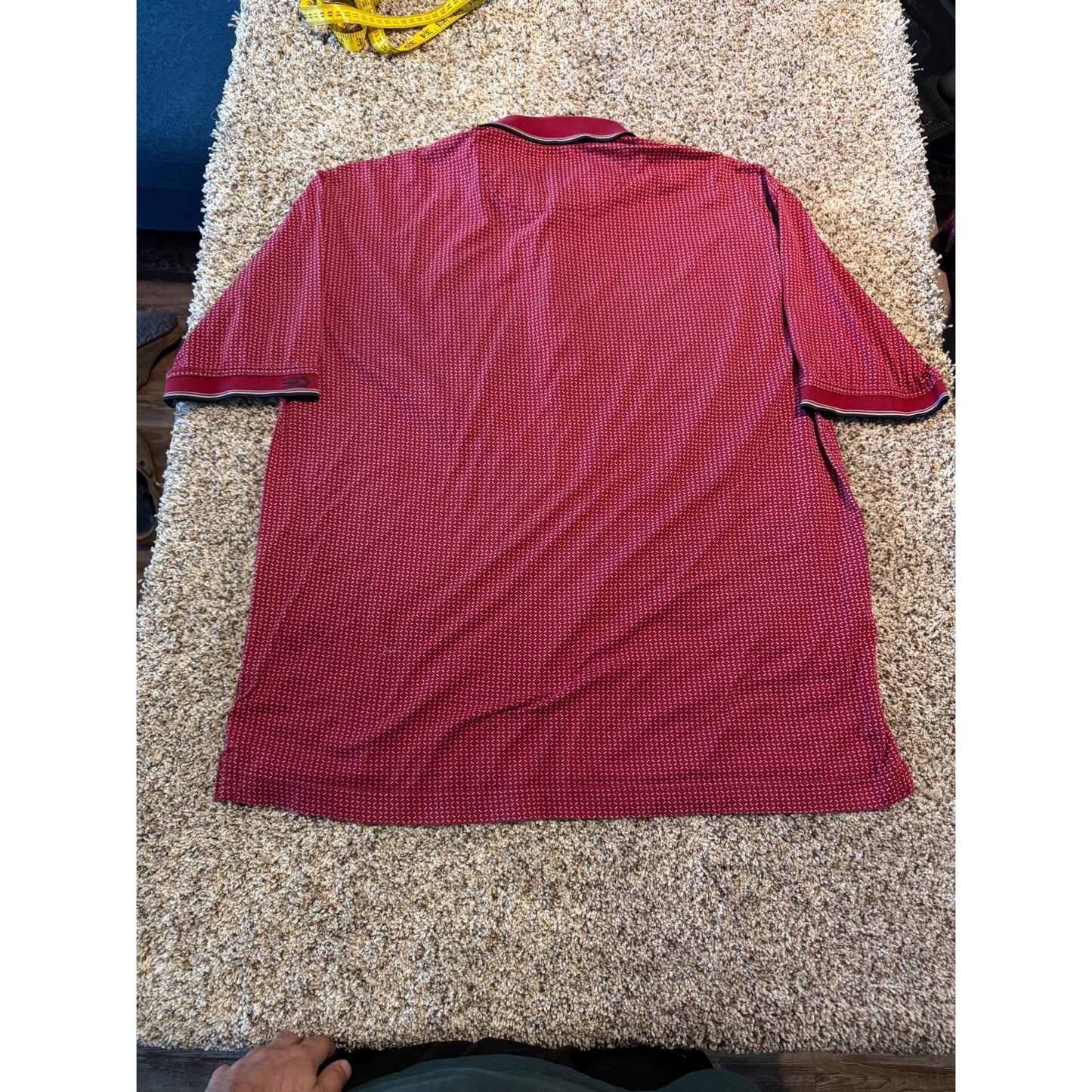 Dockers Golf Red Diamond Pattern Polo Shirt Men's L 100% Mercerized Cotton