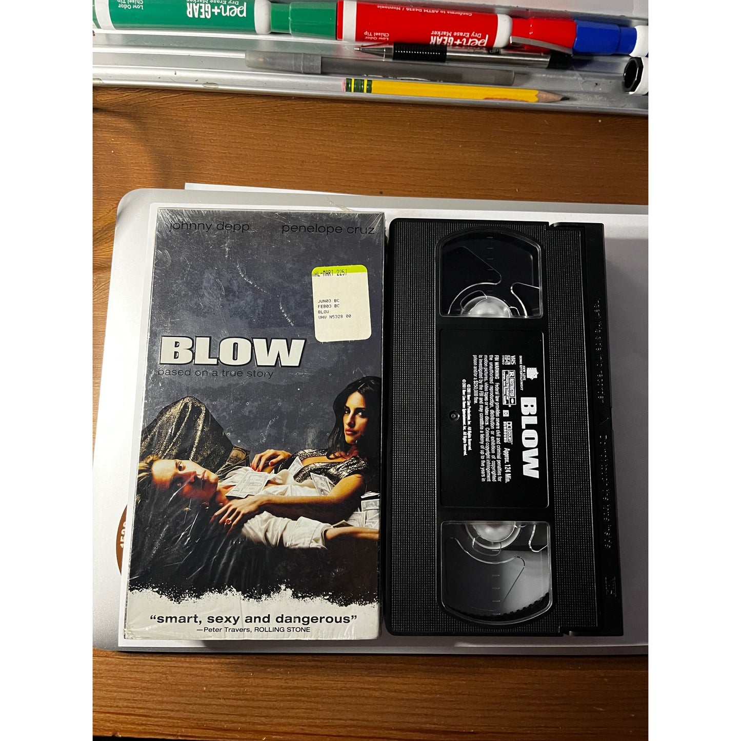New Line Cinema Blow VHS Cassette Tape Johnny Depp 2001 Y2K 90s Movie Collectible