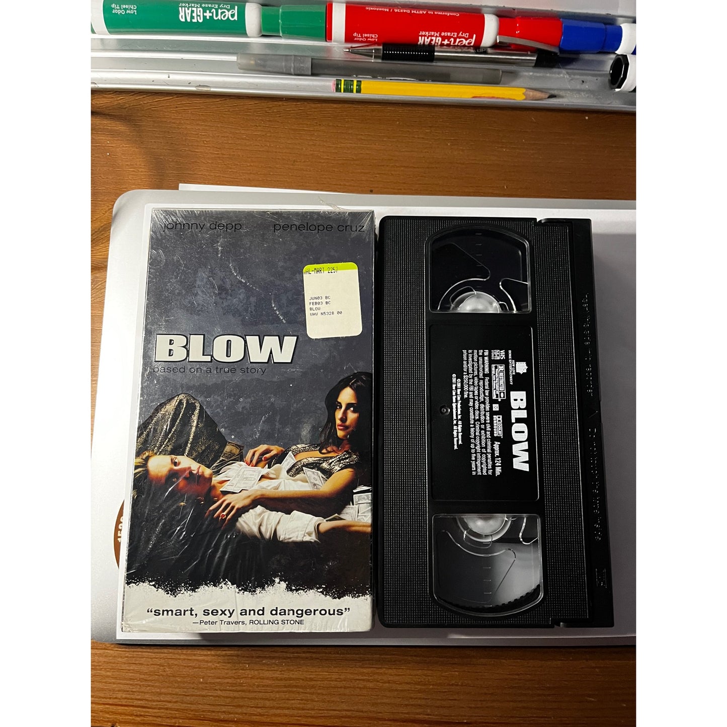 New Line Cinema Blow VHS Cassette Tape Johnny Depp 2001 Y2K 90s Movie Collectible