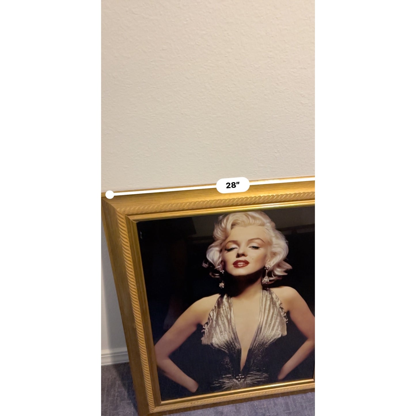 Marilyn Monroe Framed Wall Art Photograph In Gold Dress