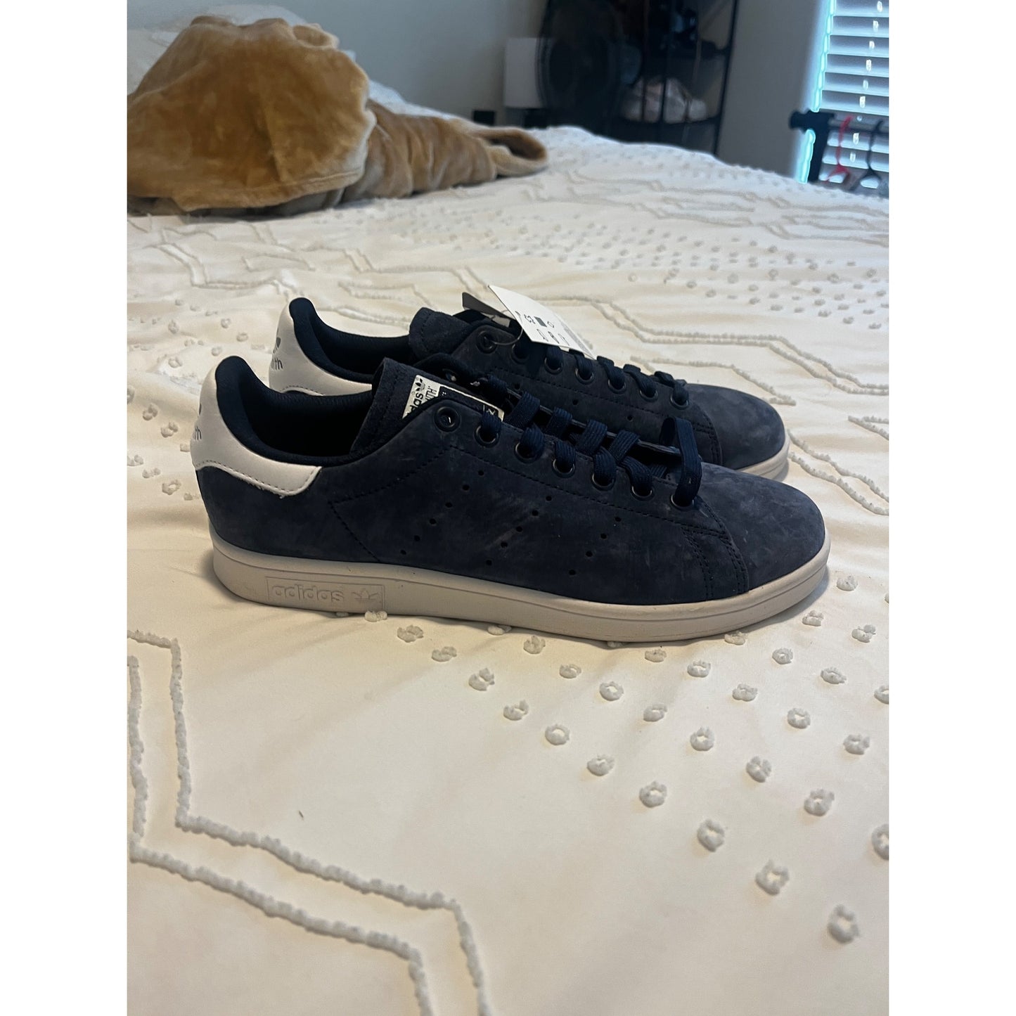 Adidas Stan Smith Mens Collegiate Blue Suede White Sneakers Size 7