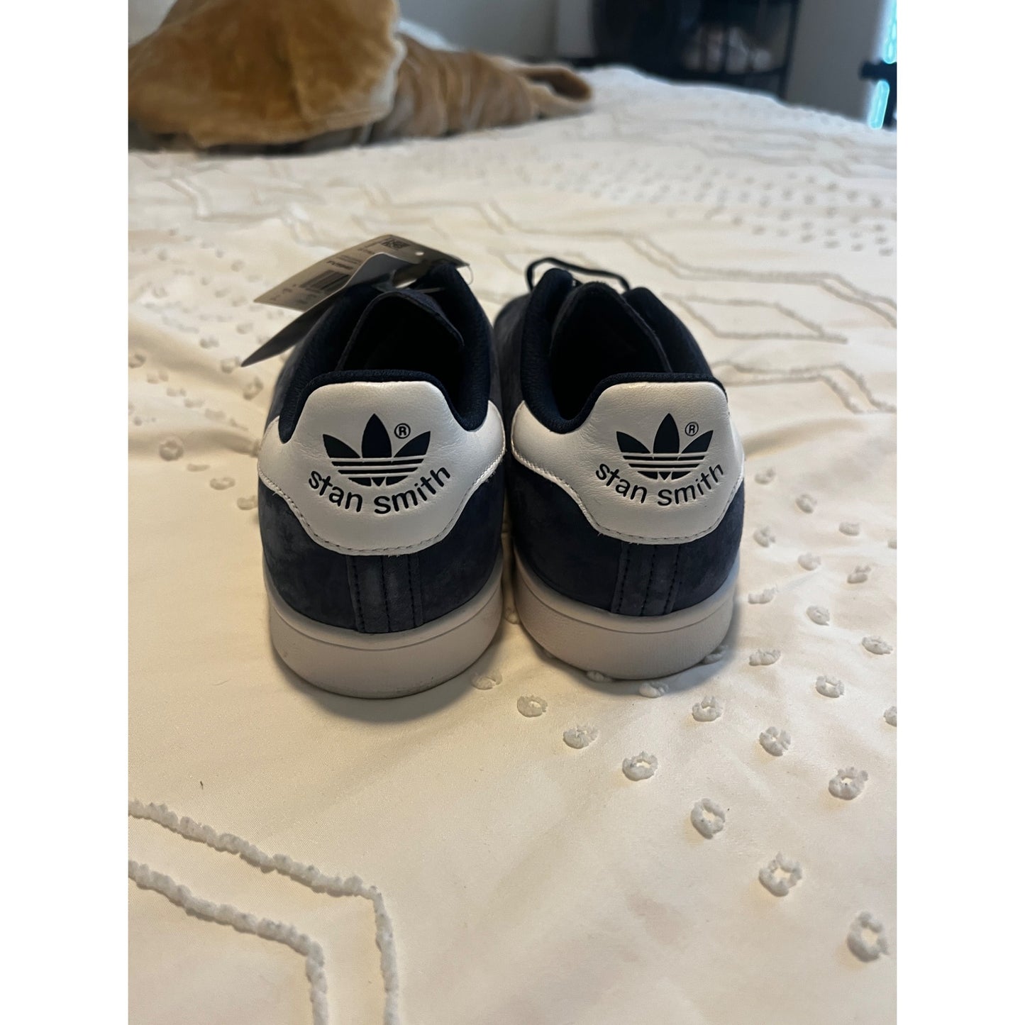 Adidas Stan Smith Mens Collegiate Blue Suede White Sneakers Size 7