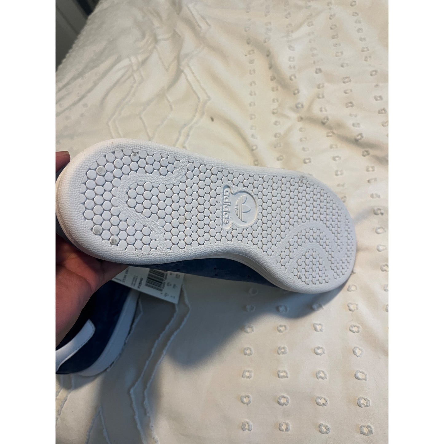 Adidas Stan Smith Mens Collegiate Blue Suede White Sneakers Size 7