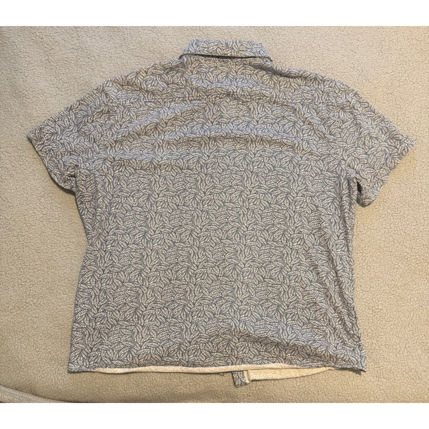 Apt 9 Mens Gray Blue Button Down Short Sleeve Size L