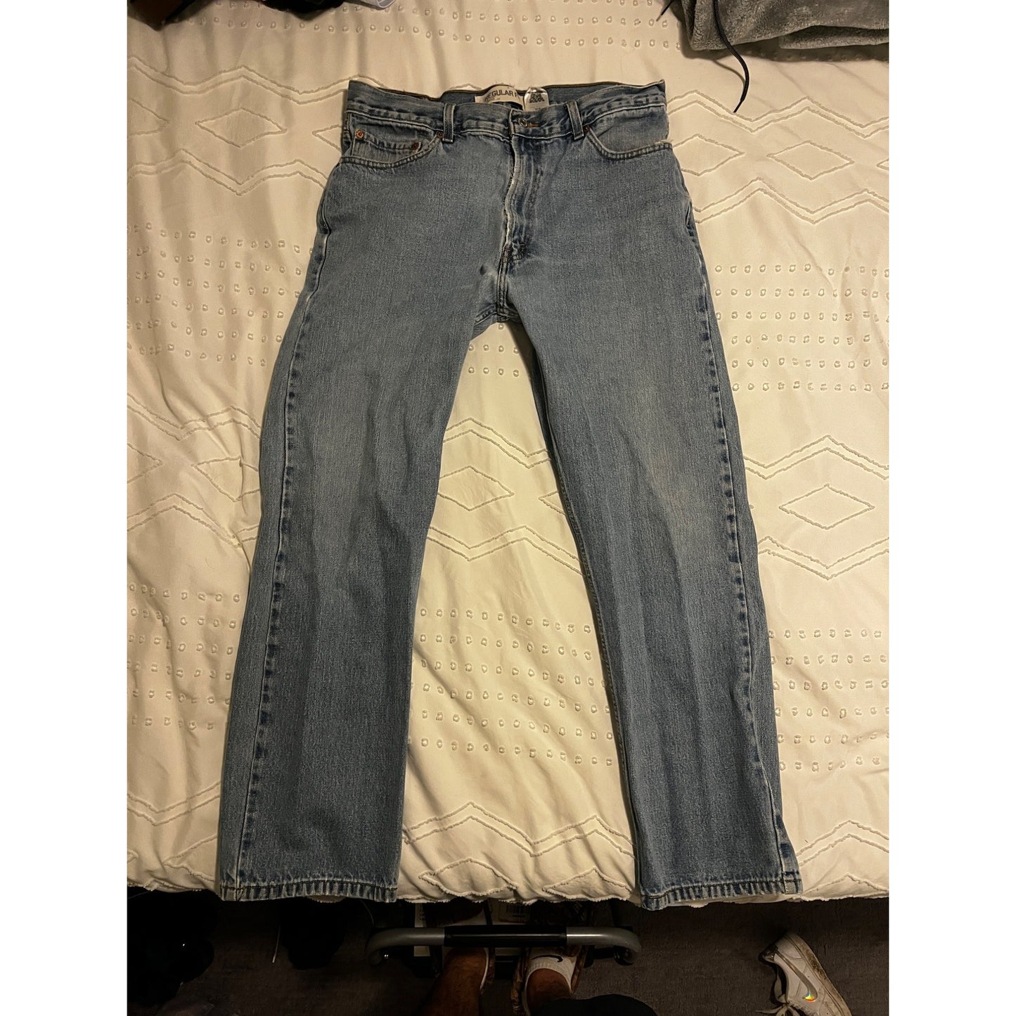 Levi's Regular Fit 505 Straight Leg Denim Jeans I'm Cool Blue Men's Size 36x32