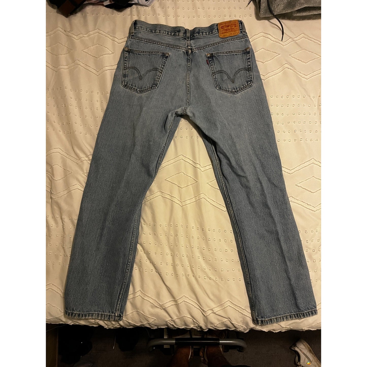Levi's Regular Fit 505 Straight Leg Denim Jeans I'm Cool Blue Men's Size 36x32
