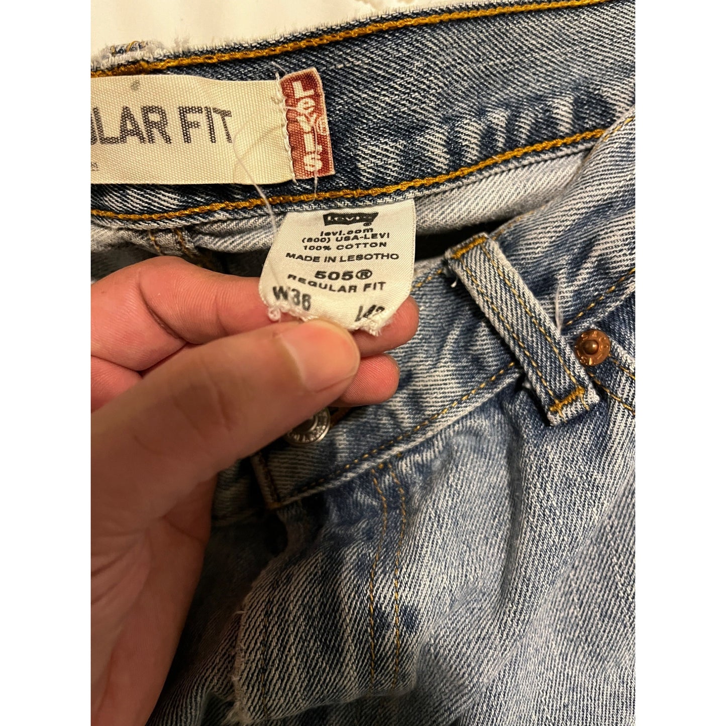 Levi's Regular Fit 505 Straight Leg Denim Jeans I'm Cool Blue Men's Size 36x32