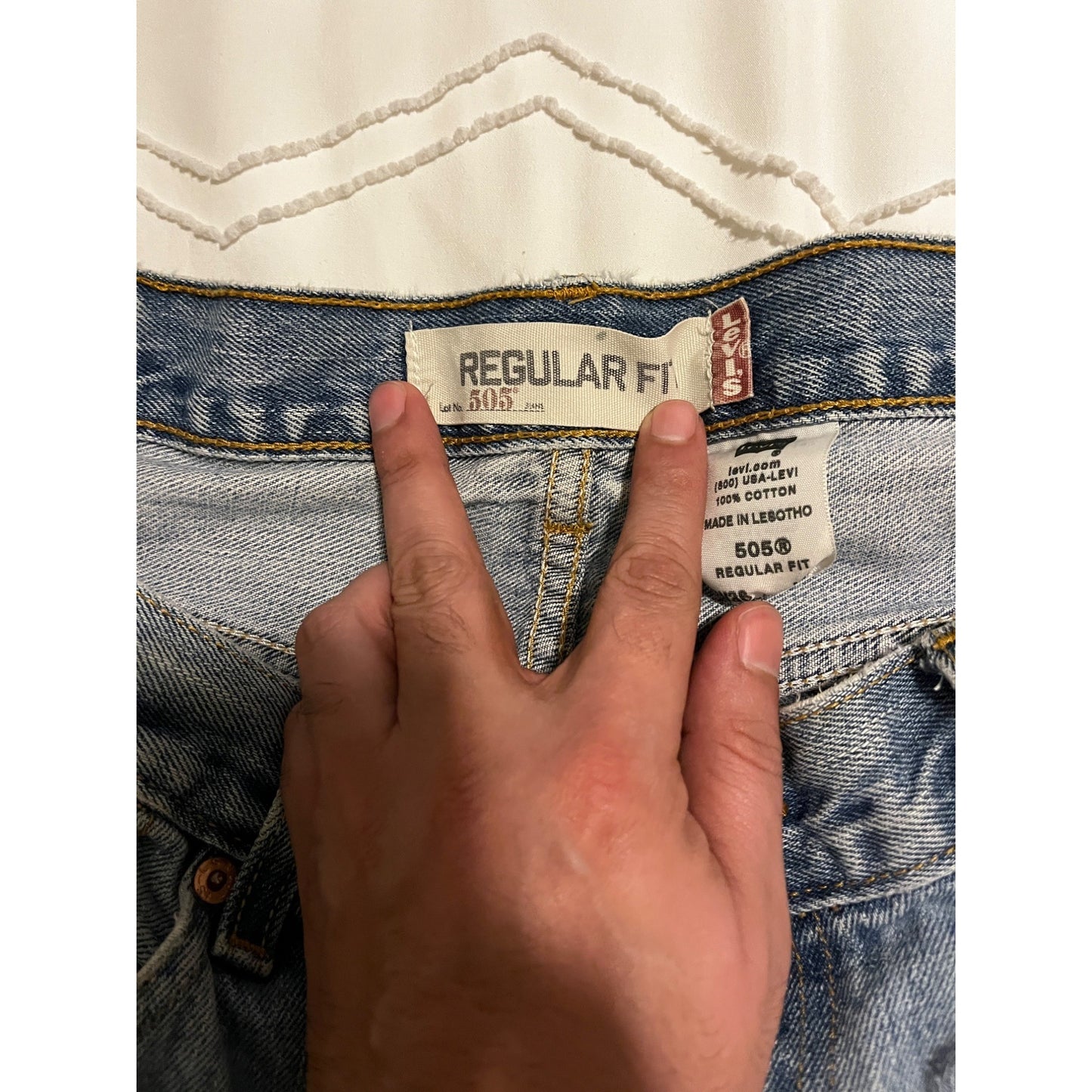 Levi's Regular Fit 505 Straight Leg Denim Jeans I'm Cool Blue Men's Size 36x32