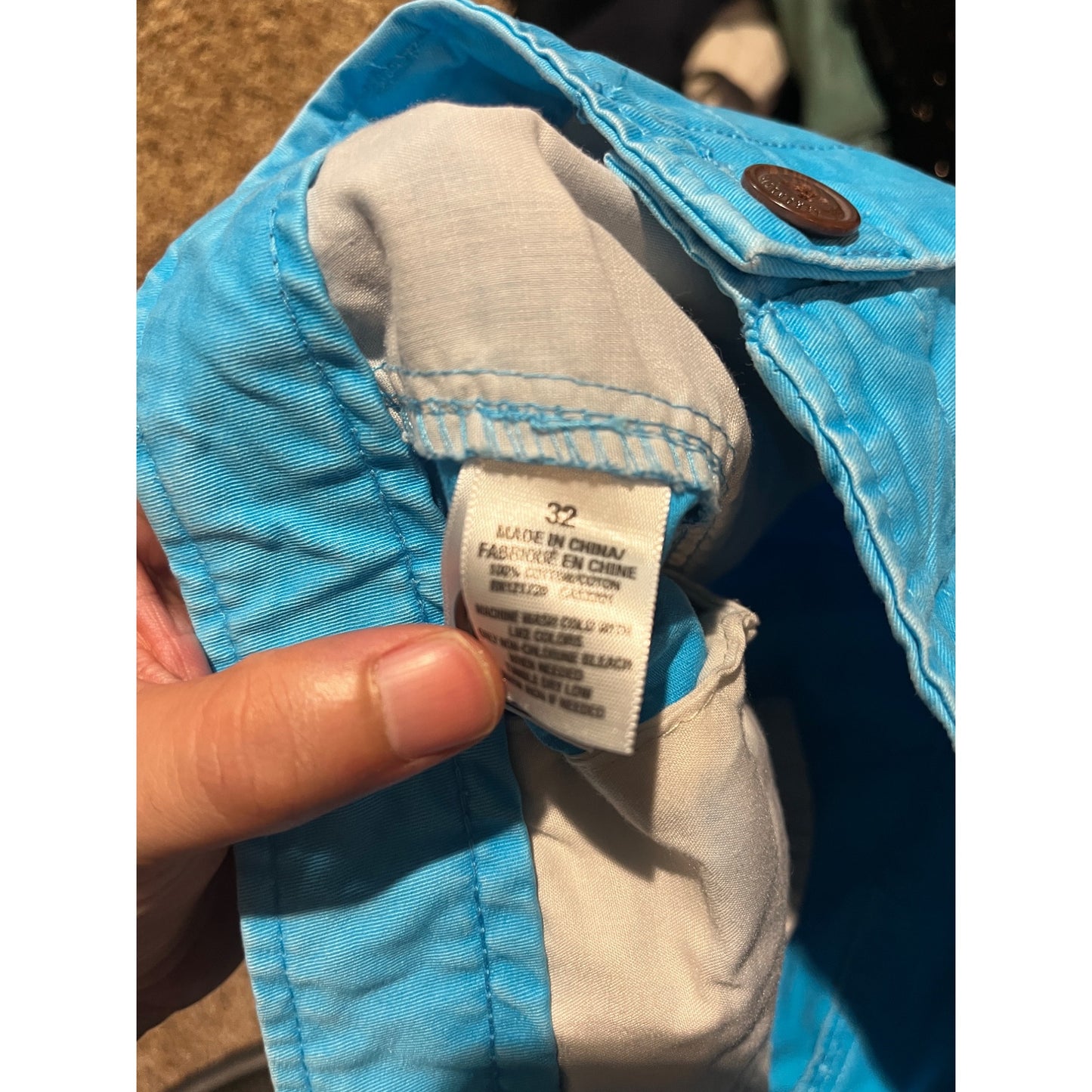 Aeropostale Womens Aqua Blue Bermuda Chino Shorts Size 32
