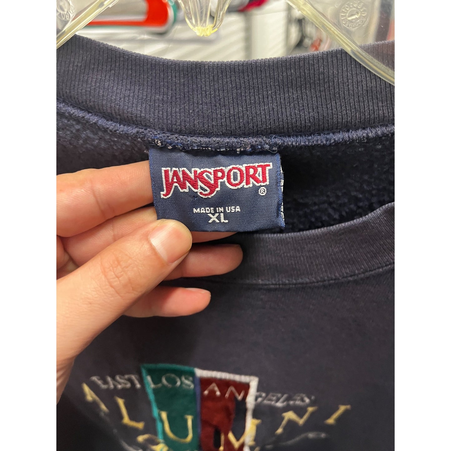 Jansport East Los Angeles College Distressed Pullover Sweater Y2K Size XL