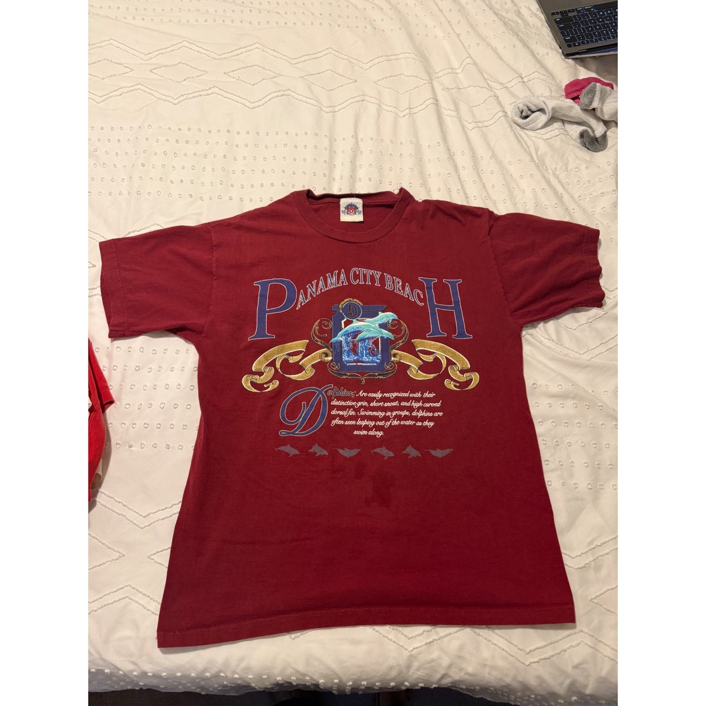 Panama City Beach Red Short Sleeve Souvenir T-shirt Size L