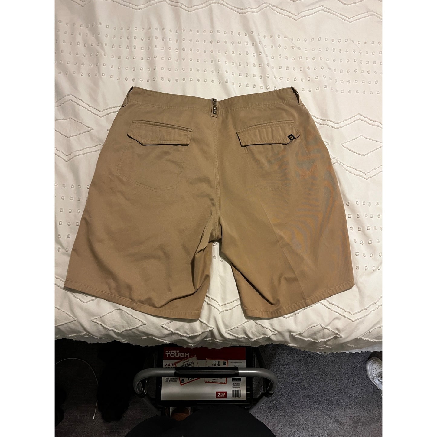 Rusty Casual Weekend Streetwear Skater Cotton Blend Chino Short Tan Mens Size 36