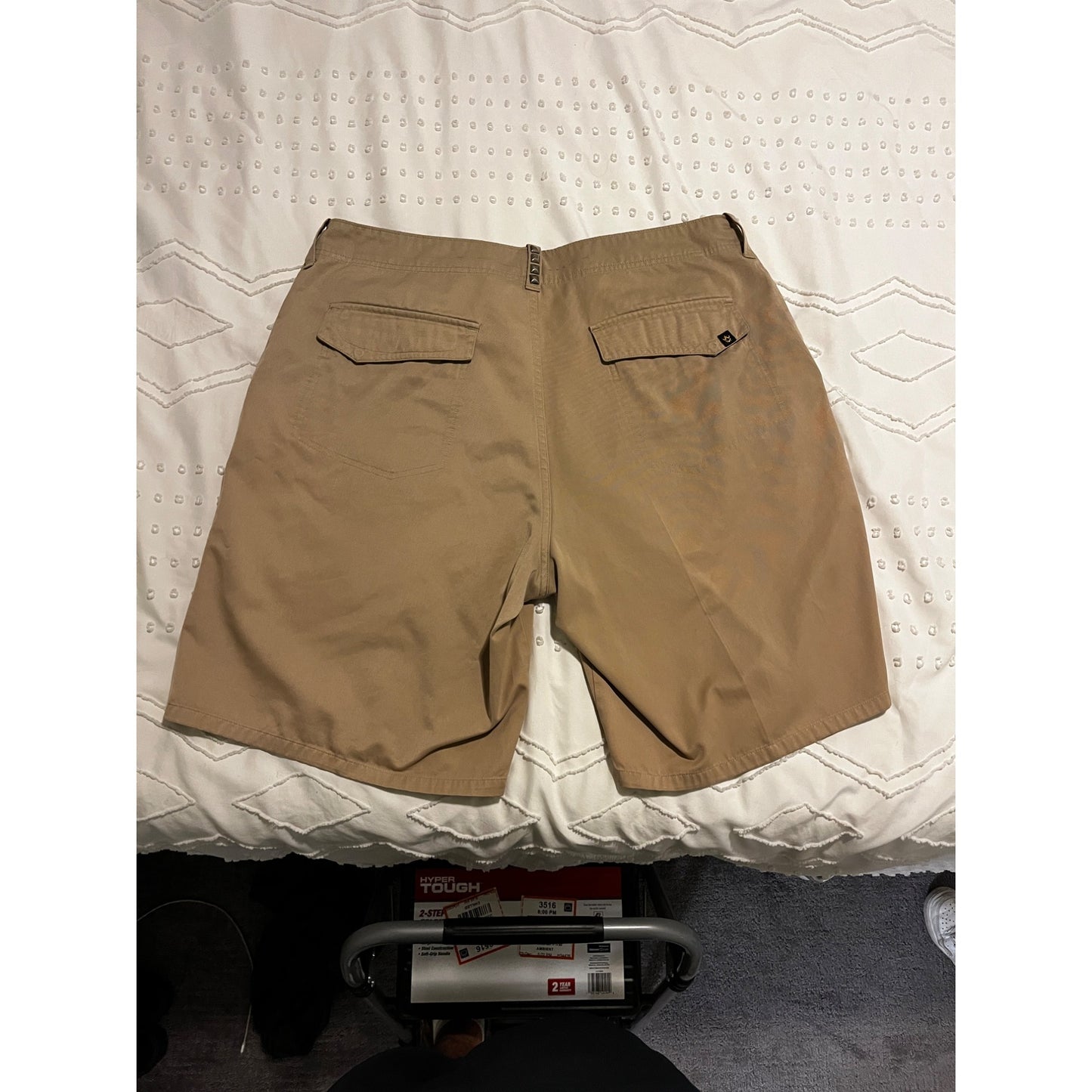 Rusty Casual Weekend Streetwear Skater Cotton Blend Chino Short Tan Mens Size 36