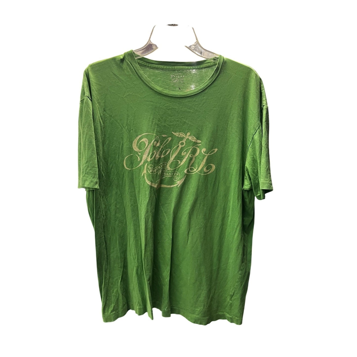 POLO Ralp Lauren Casual Street Style Pullover Graphic T-Shirt Green Men's Size L
