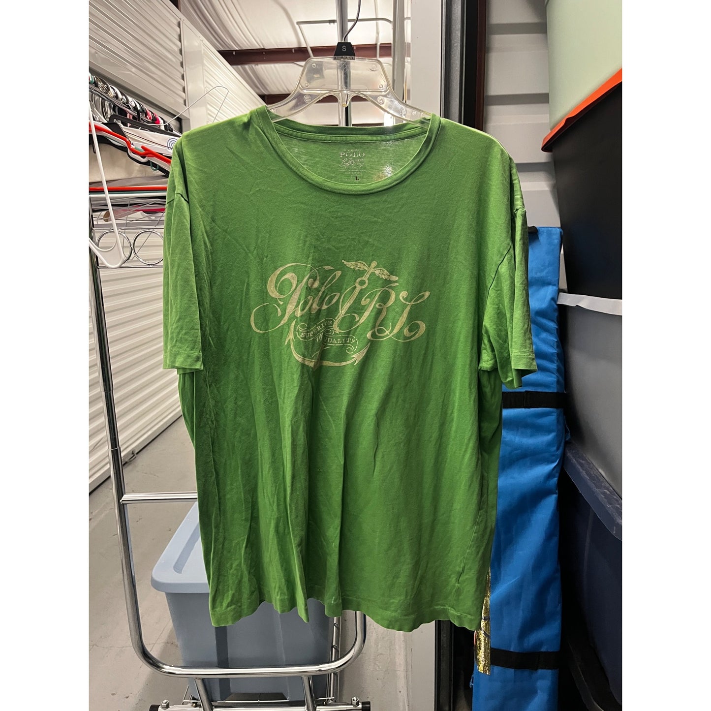 POLO Ralp Lauren Casual Street Style Pullover Graphic T-Shirt Green Men's Size L