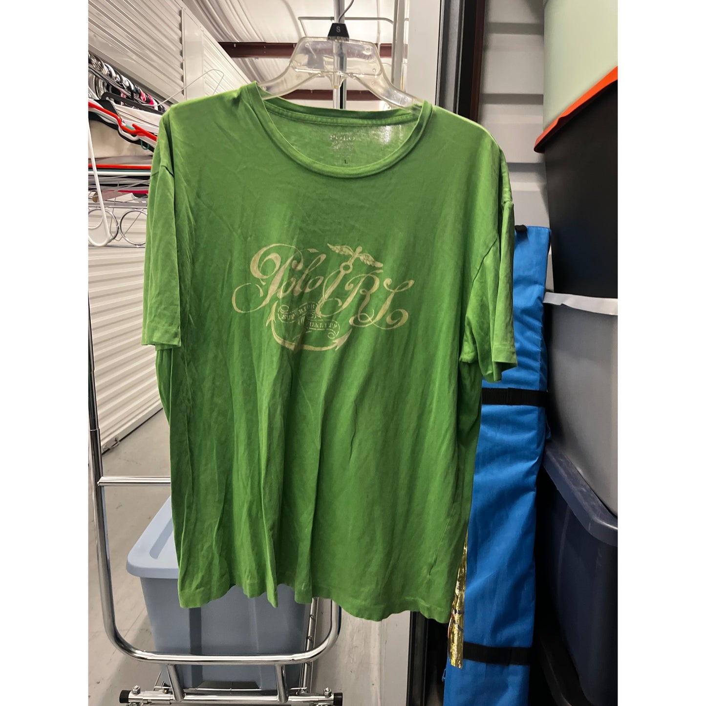 POLO Ralp Lauren Casual Street Style Pullover Graphic T-Shirt Green Men's Size L