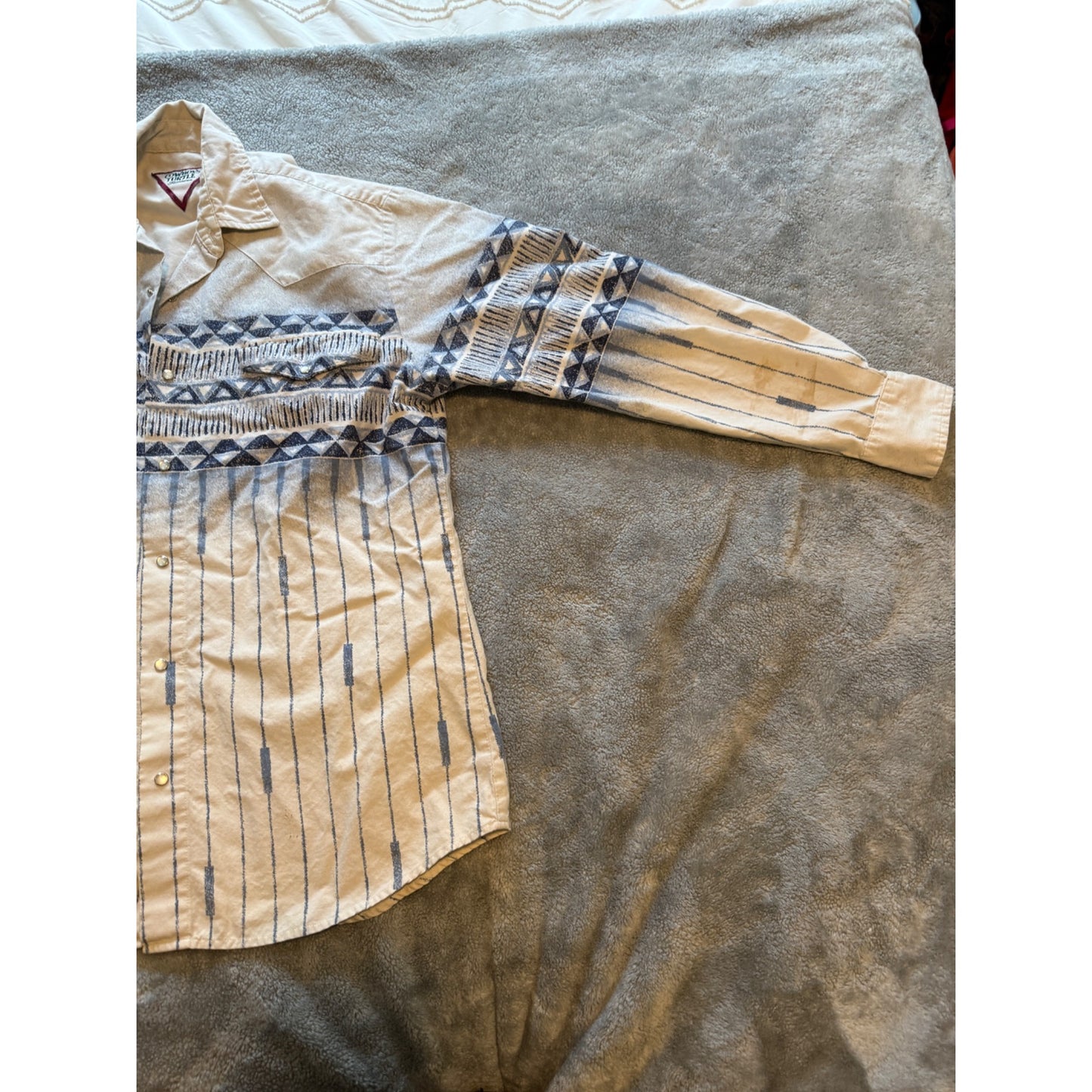 Vintage 80’s Cowboy Turtle Association Western Pattern Button Down Shirt – Size L