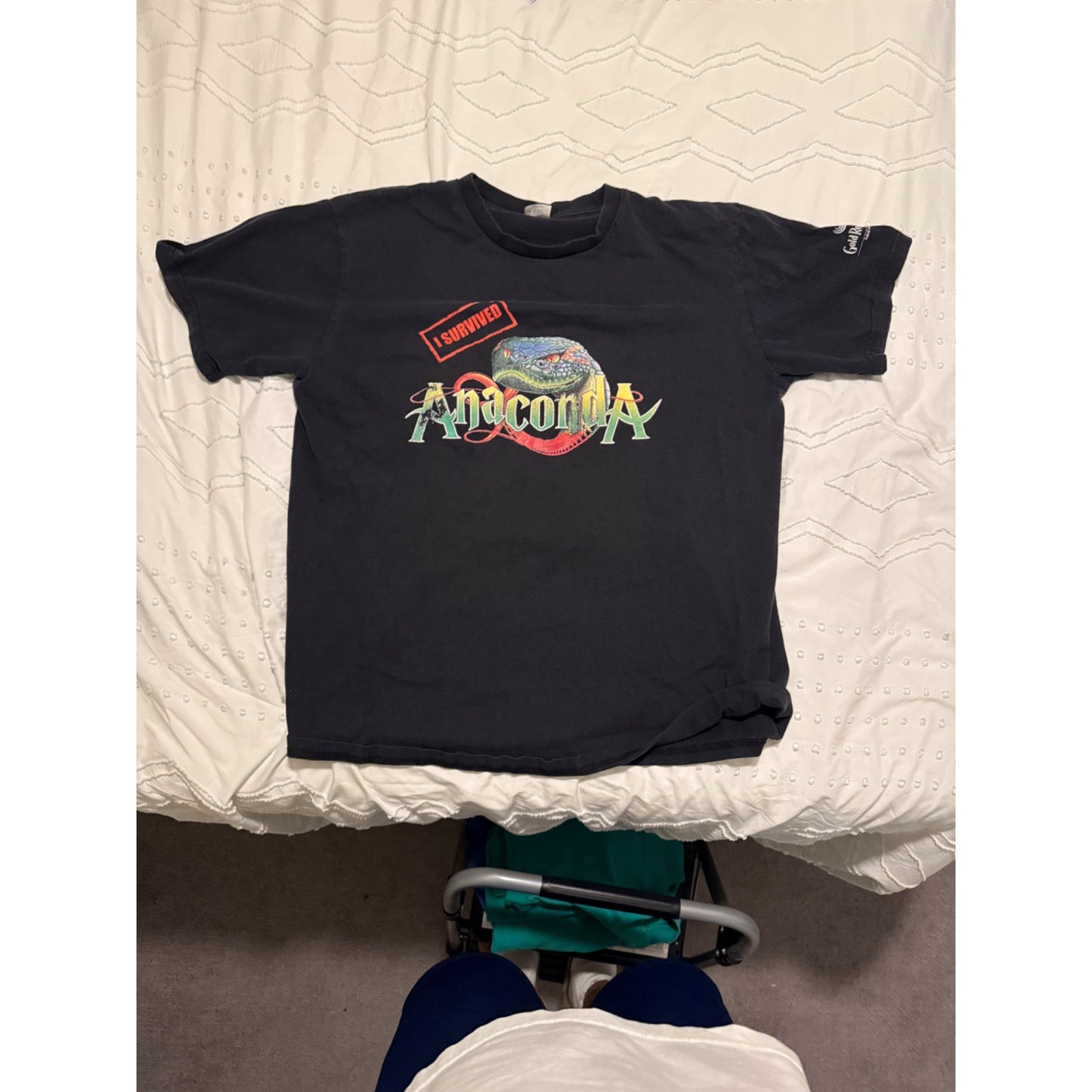 I Survived Anaconda South Africa Theme Park Black Short T-shirt Size XL