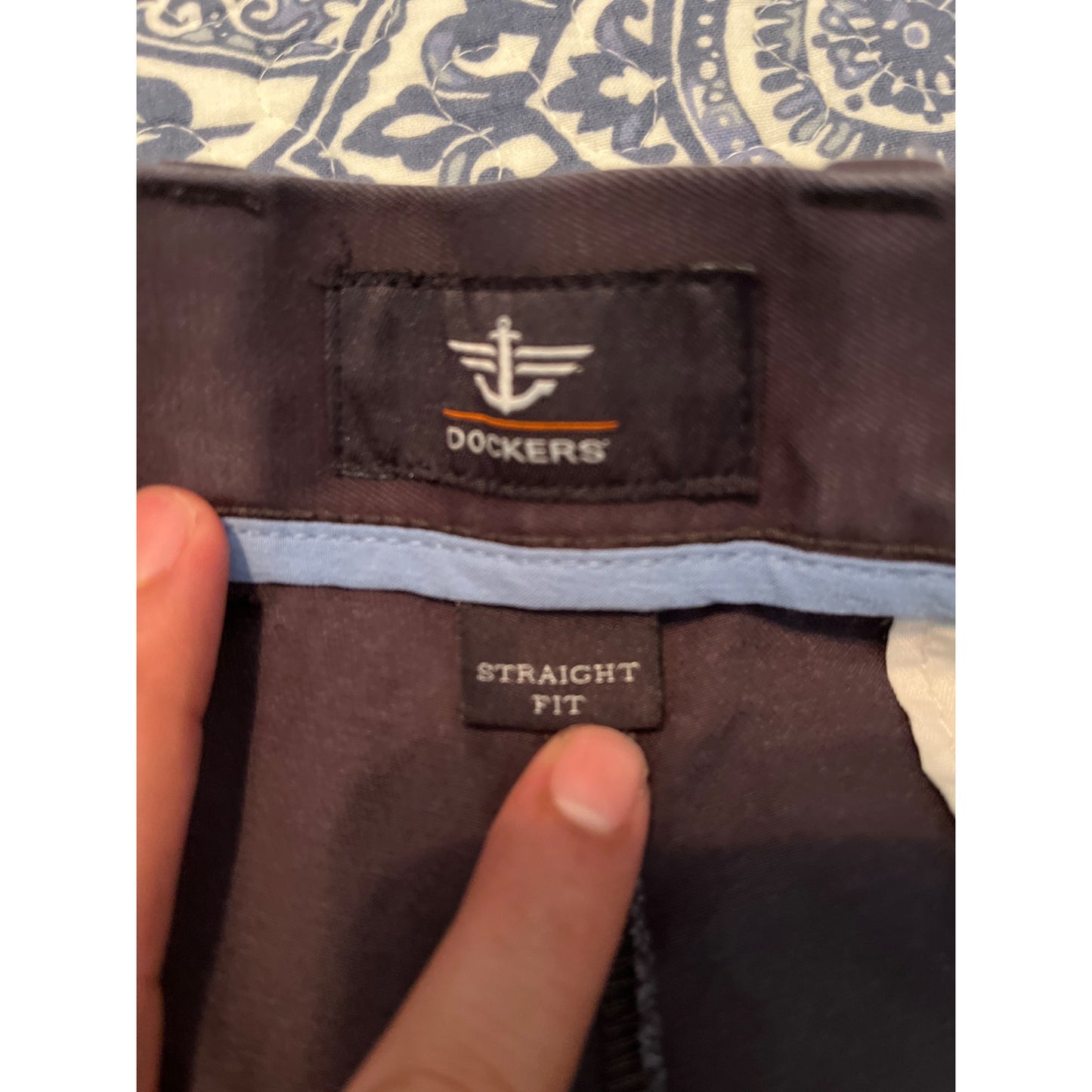 Dockers Mens Straight Fit Dark Grey Pants Size 36x29