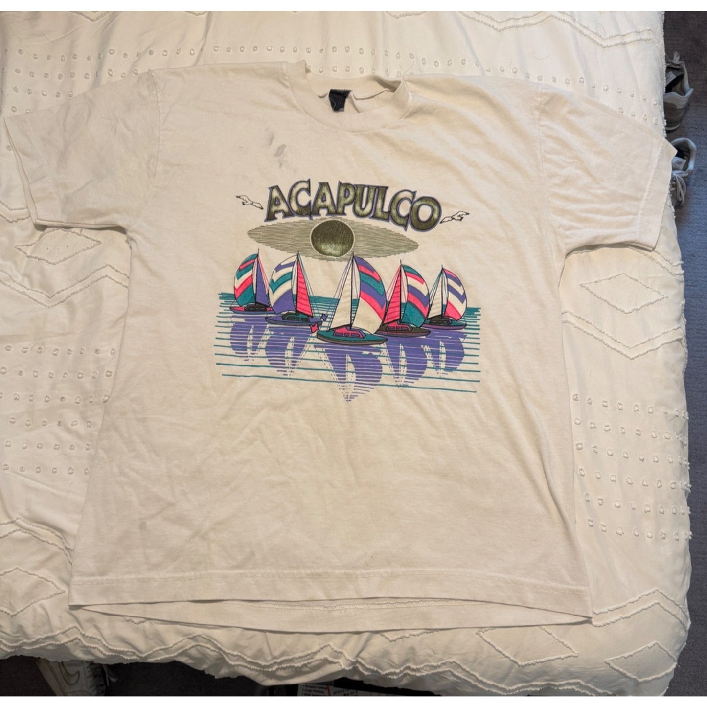 Acapulco Souvenir White Short Sleeve T-shirt Size L