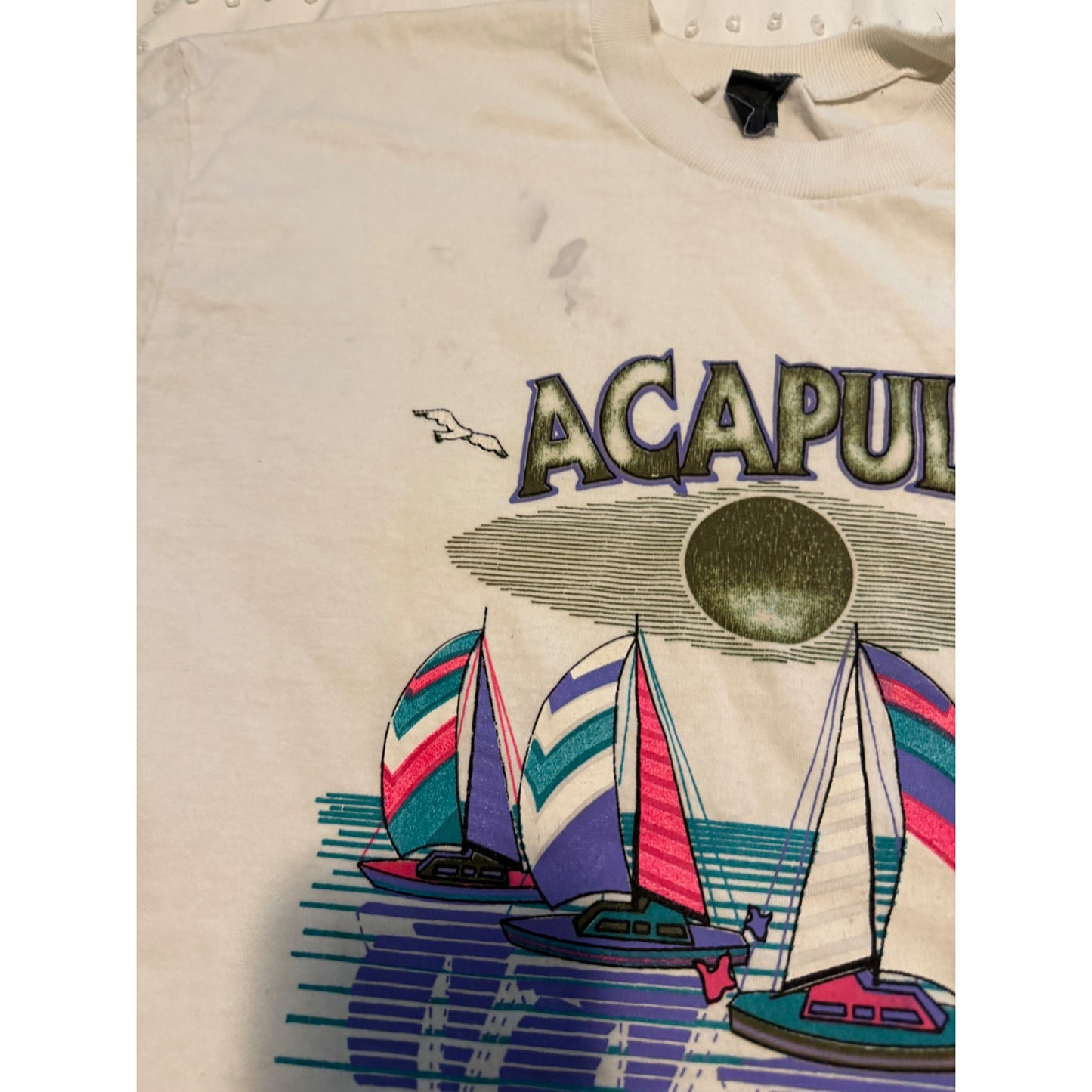 Acapulco Souvenir White Short Sleeve T-shirt Size L