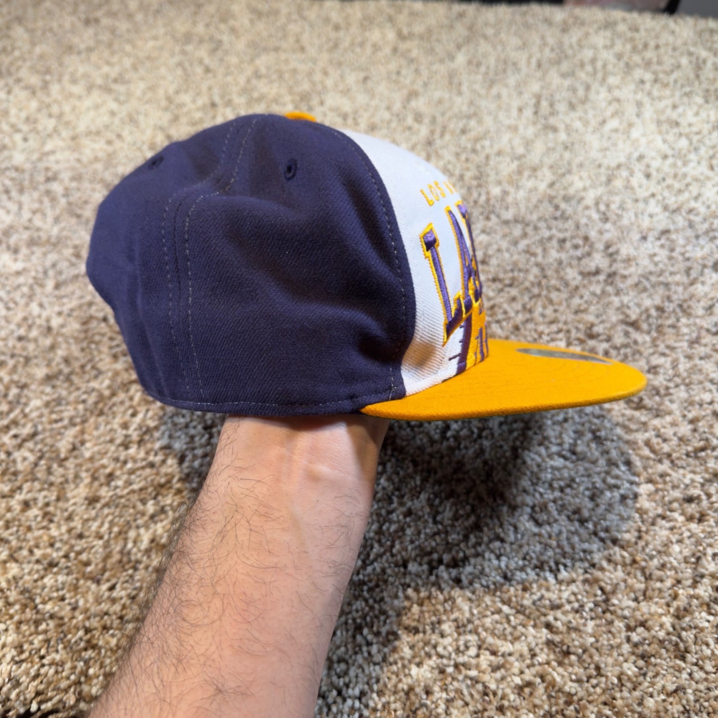 Los Angeles Lakers '47 Brand Snapback Hat White Purple Gold Men's NBA Cap
