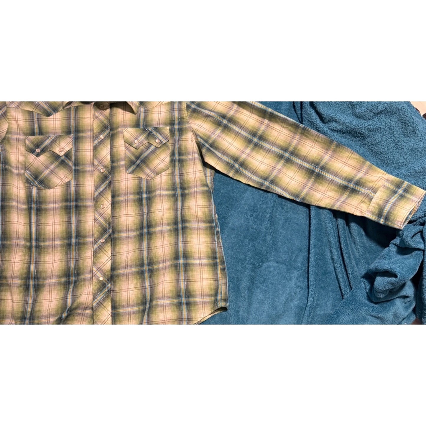 Wrangler Mens Plaid Brown Western Rodeo Pearl Snap Shirt WM103GN Size L