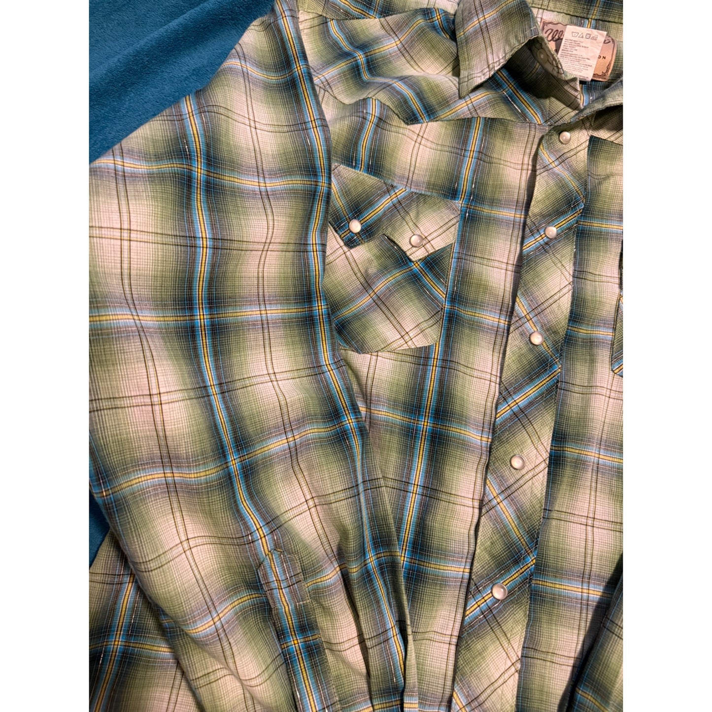 Wrangler Mens Plaid Brown Western Rodeo Pearl Snap Shirt WM103GN Size L
