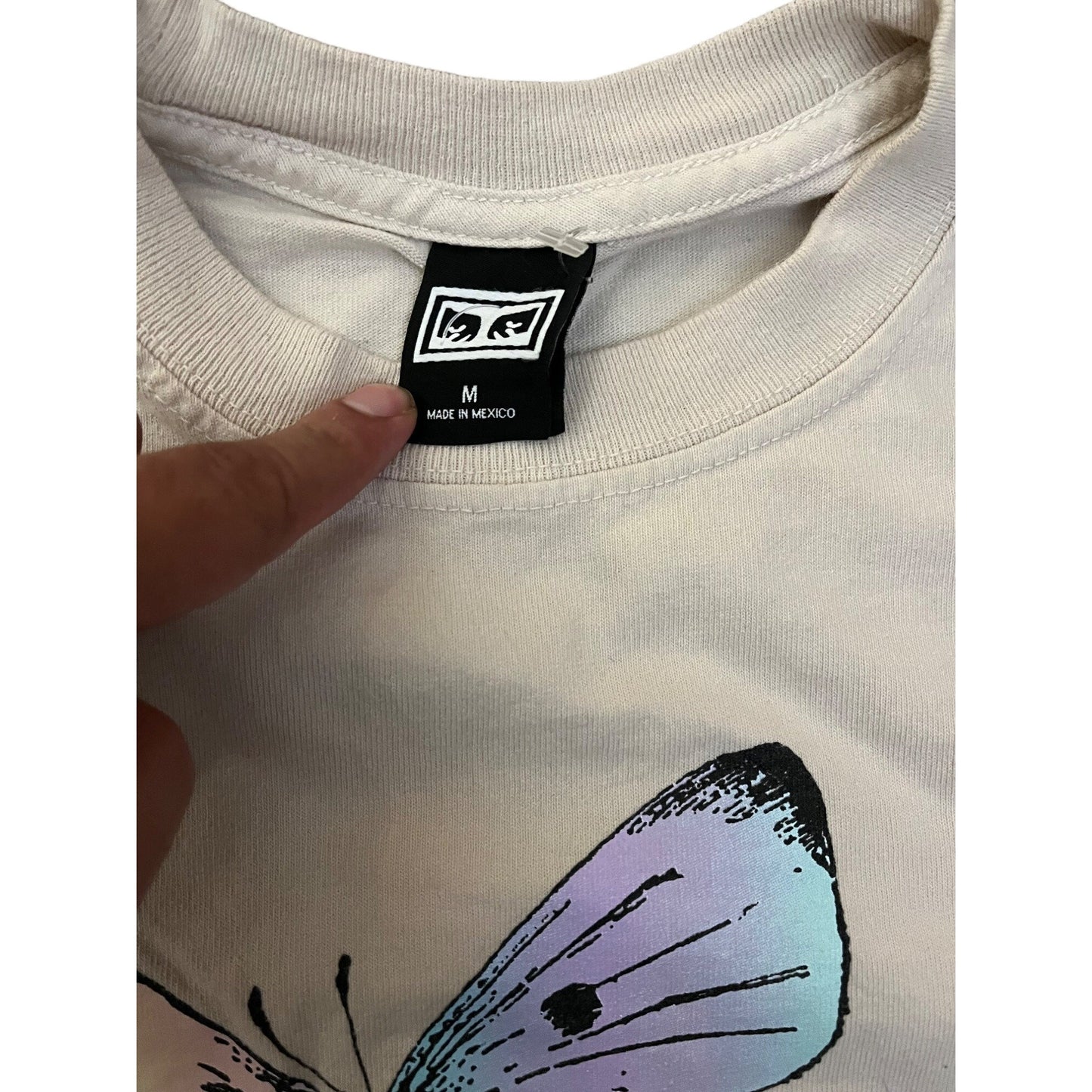 OBEY Short Sleeve Graphic T-Shirt Size M Beige