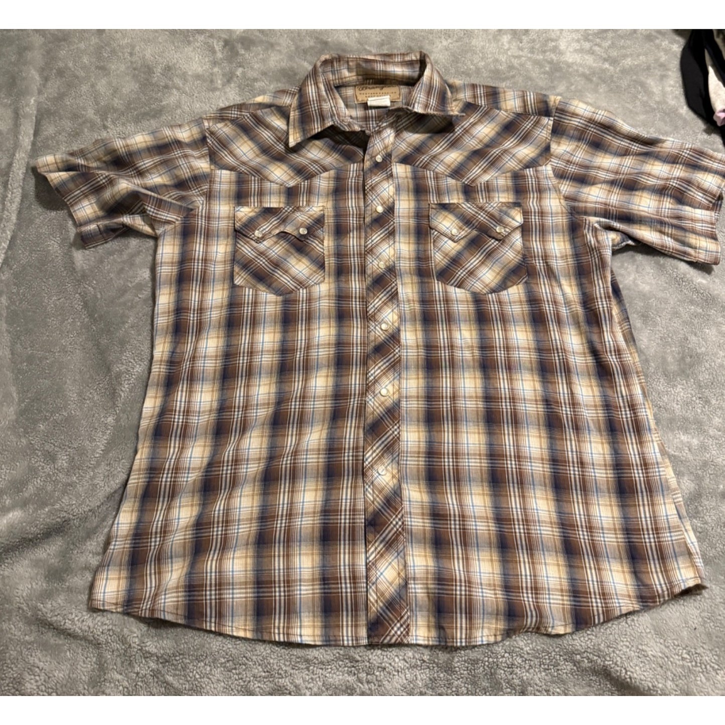 Wrangler Western Pearl Snap Button Down Plaid Shirt – Size L