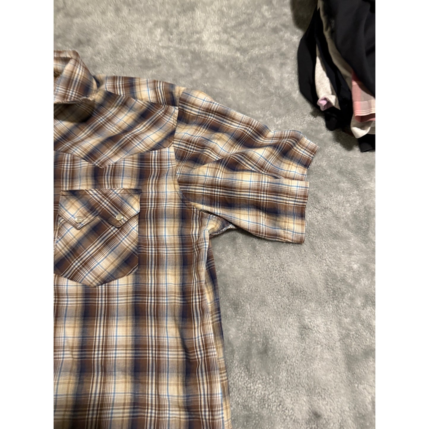 Wrangler Western Pearl Snap Button Down Plaid Shirt – Size L