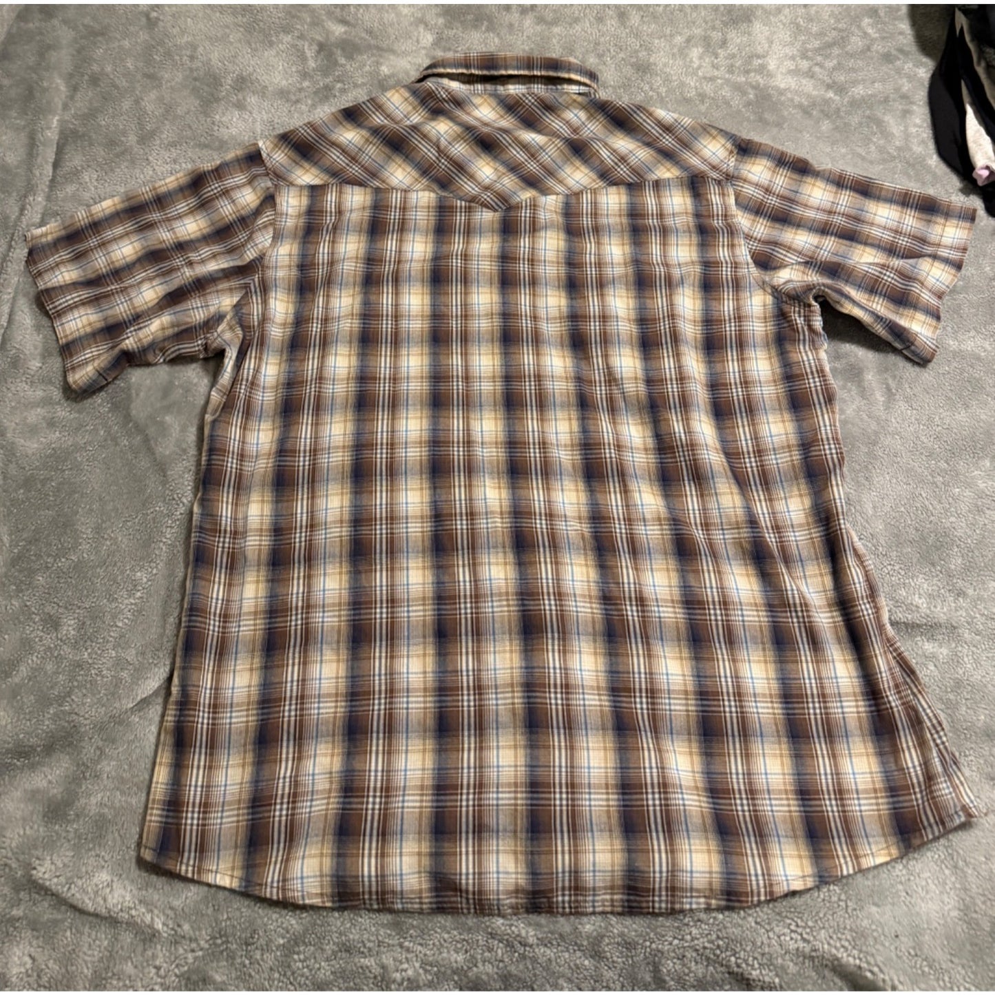 Wrangler Western Pearl Snap Button Down Plaid Shirt – Size L