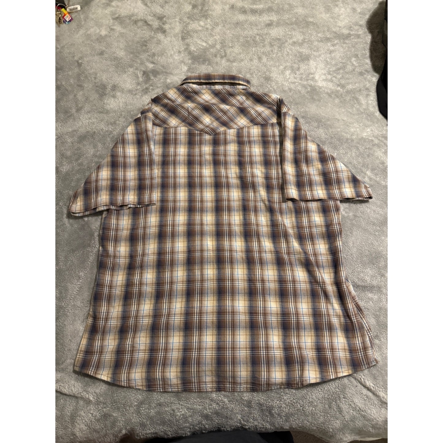 Wrangler Western Pearl Snap Button Down Plaid Shirt – Size L
