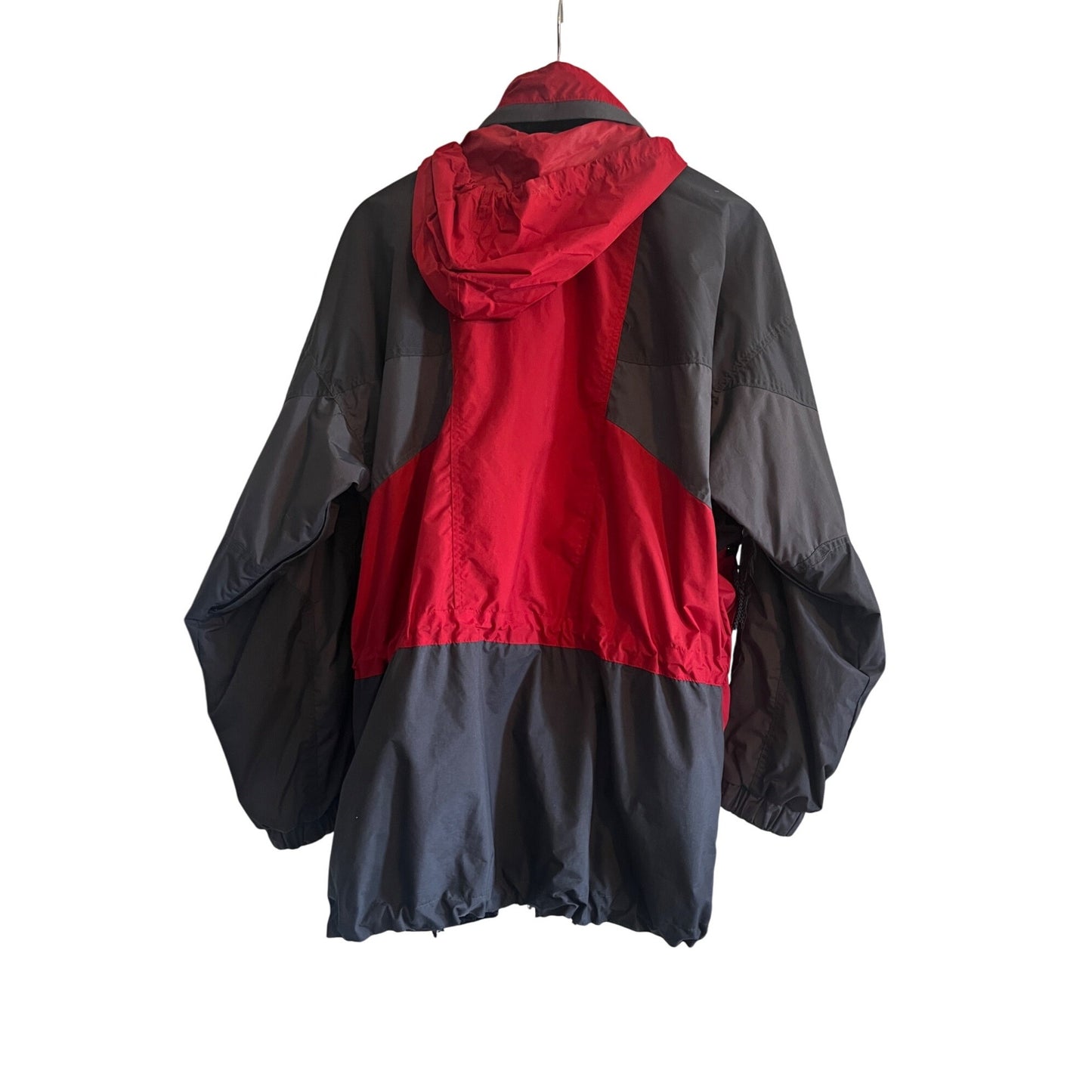 Skor Womens Jacket Nylon Hiking Windbreaker Red Black Jacket 90's Y2K Size XL