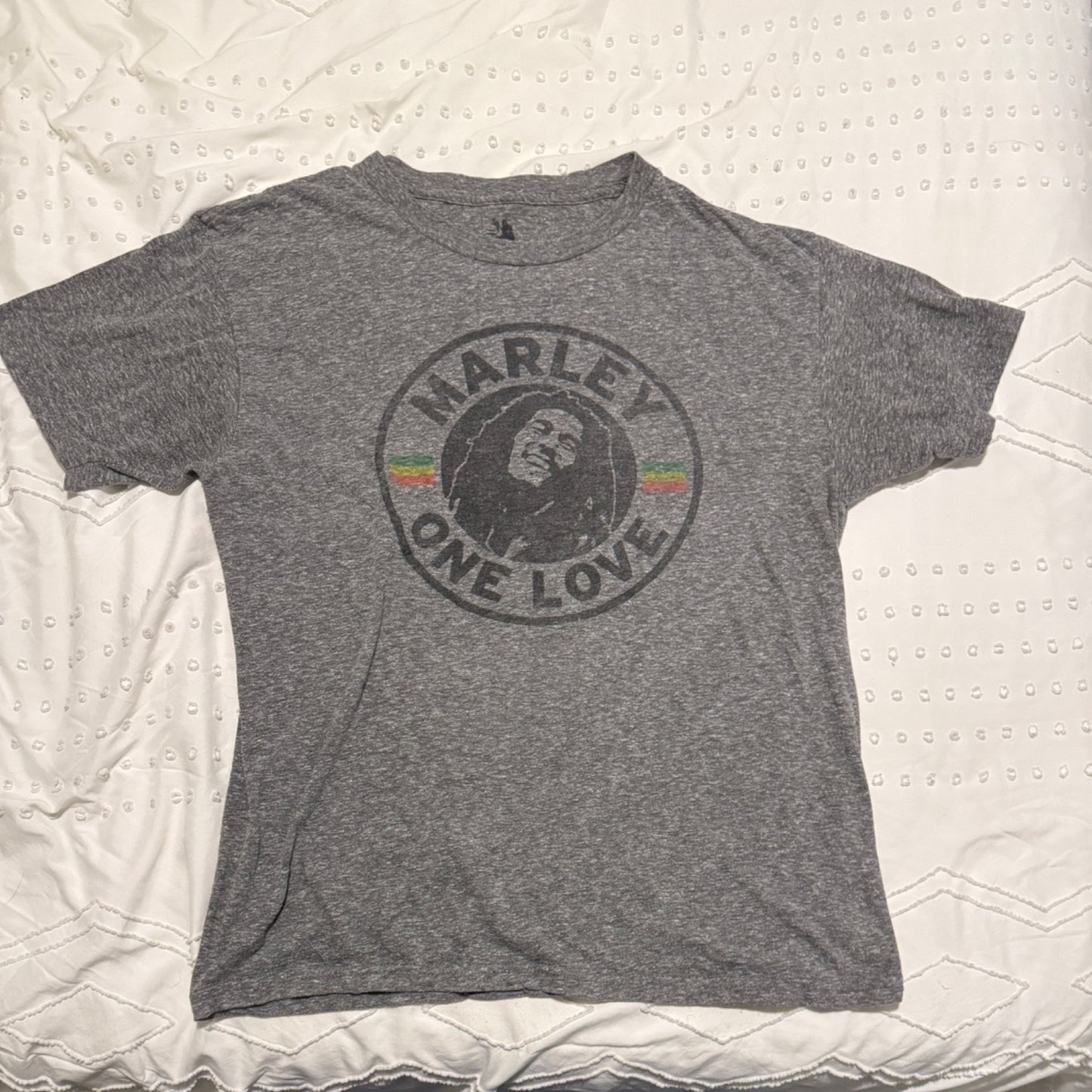 Zion One Love Bob Marley Men’s Gray Graphic Short Sleeve T-Shirt Size M