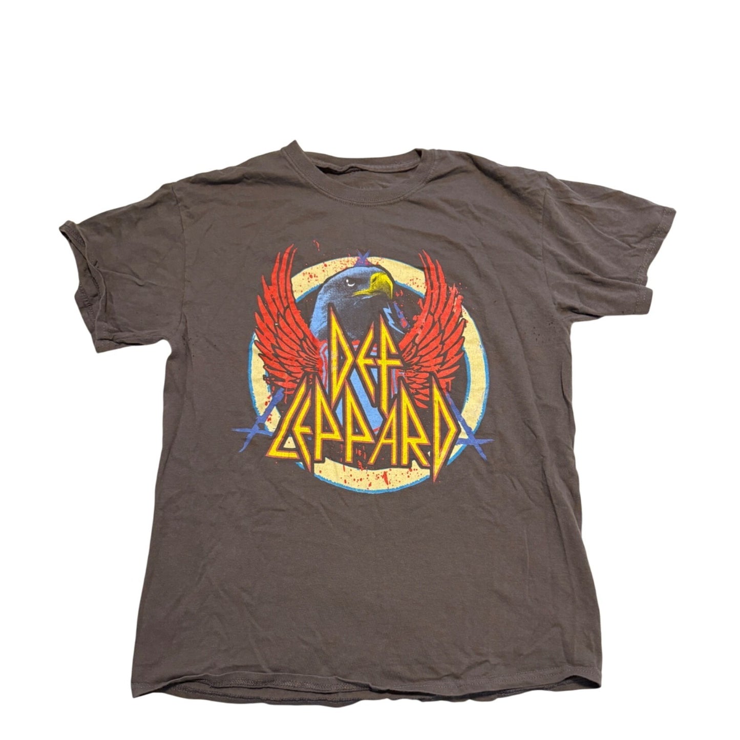 Def Leppard Women’s Dark Gray Short Sleeve Graphic T-Shirt Size M