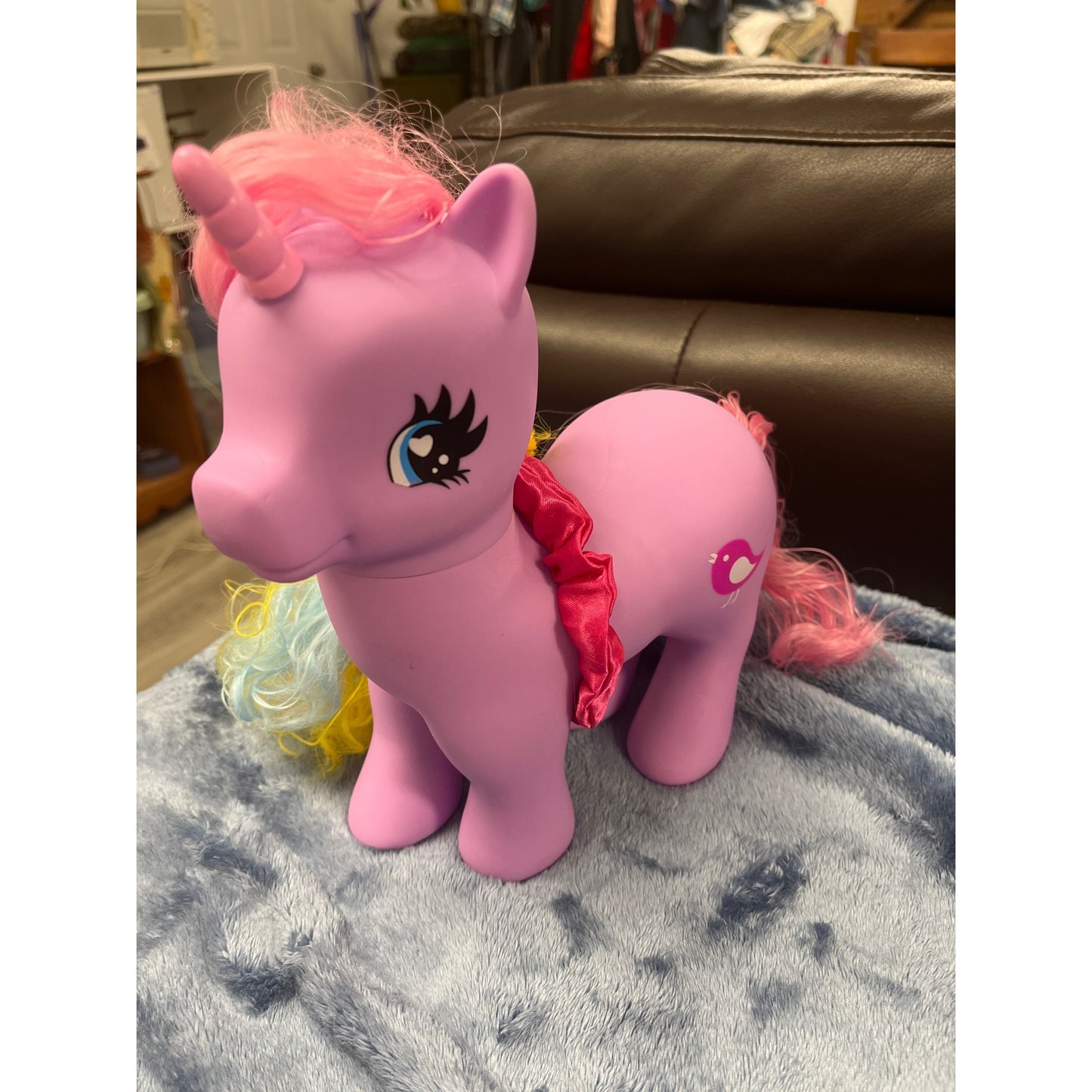 My Little Pony Model Hasbro SML-16-B1 Purple/ Pink Blue Yellow Hair Bird Design