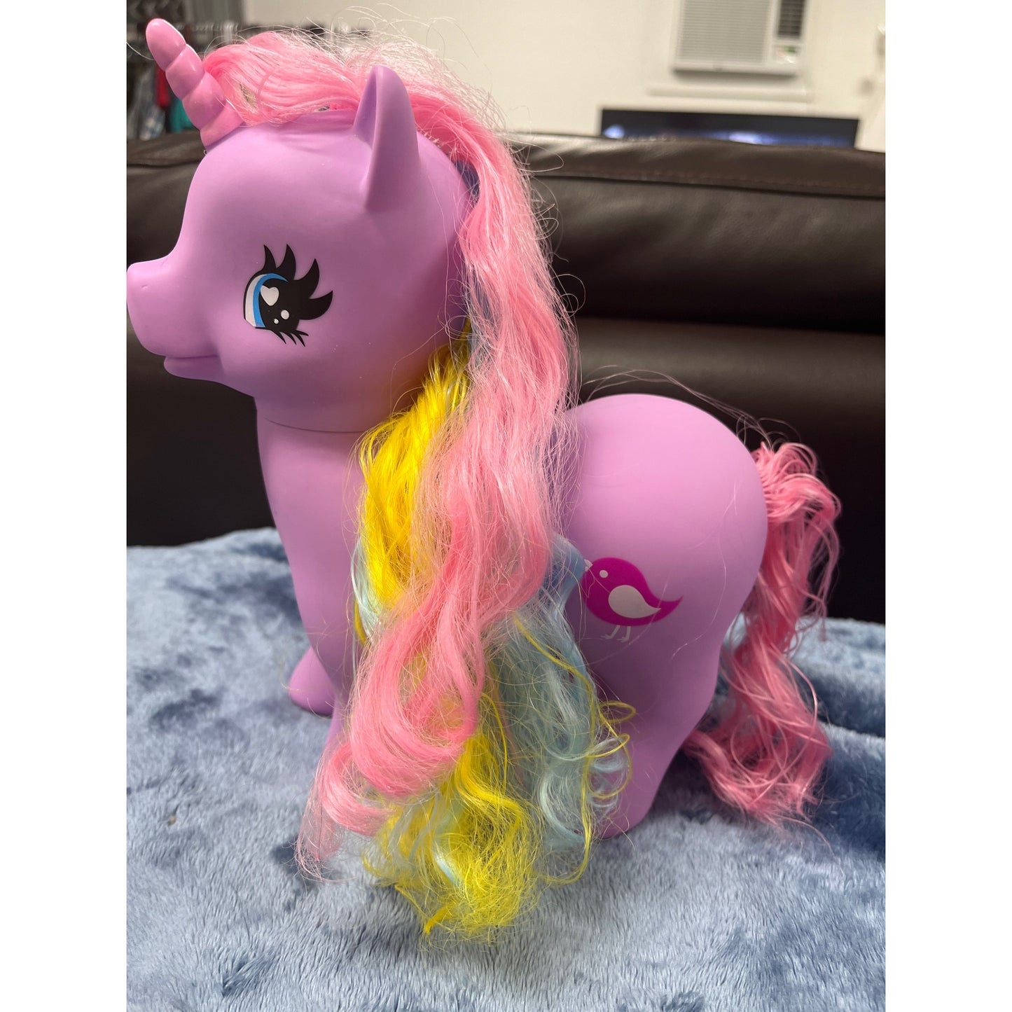 My Little Pony Model Hasbro SML-16-B1 Purple/ Pink Blue Yellow Hair Bird Design