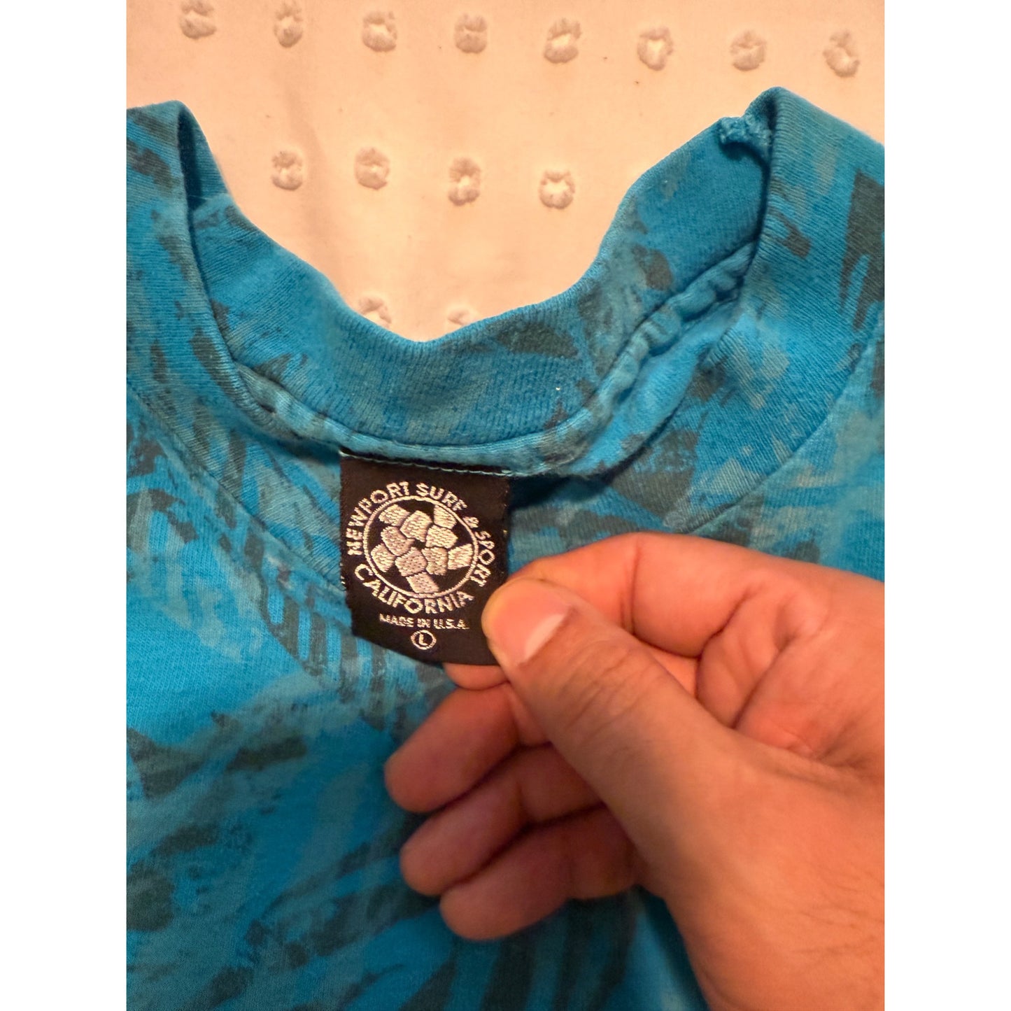 New Port Surf & Sport Blue Short Sleeve Shirt Size L
