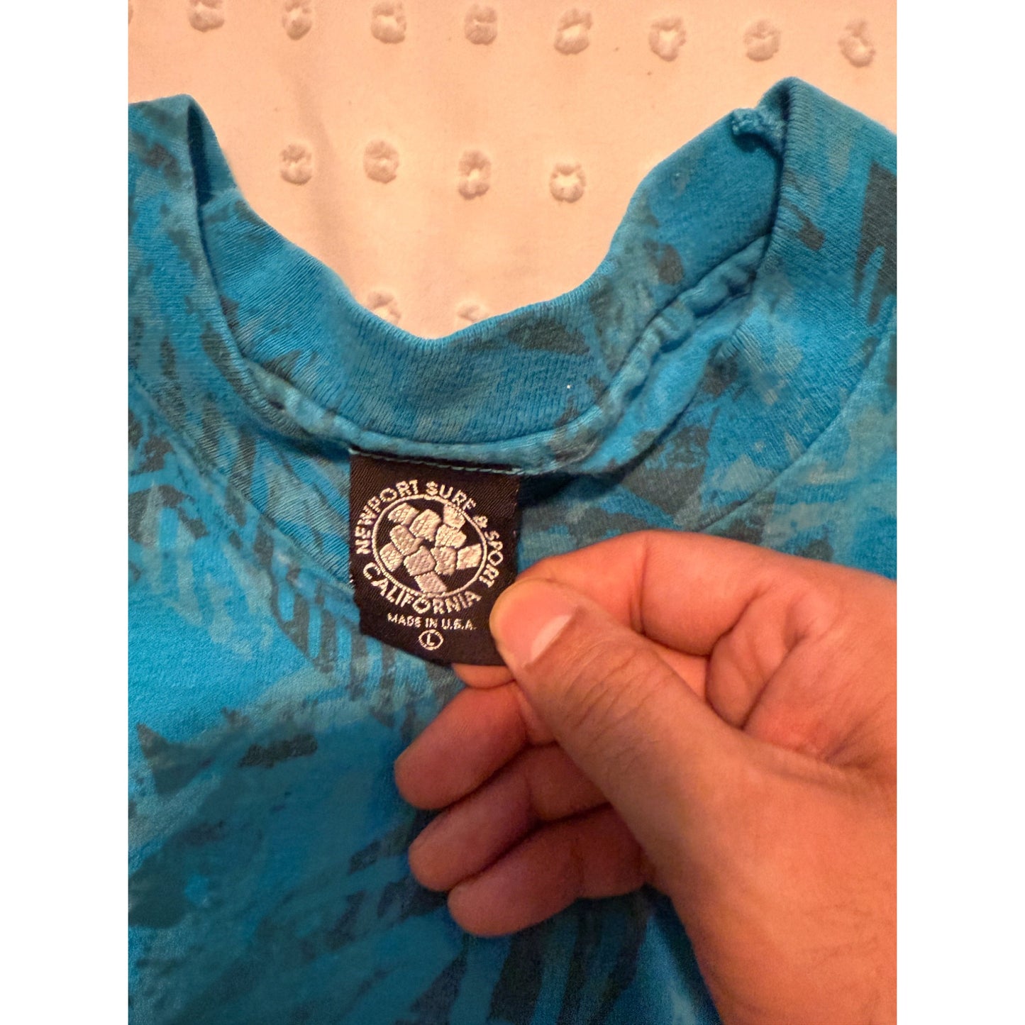 New Port Surf & Sport Blue Short Sleeve Shirt Size L