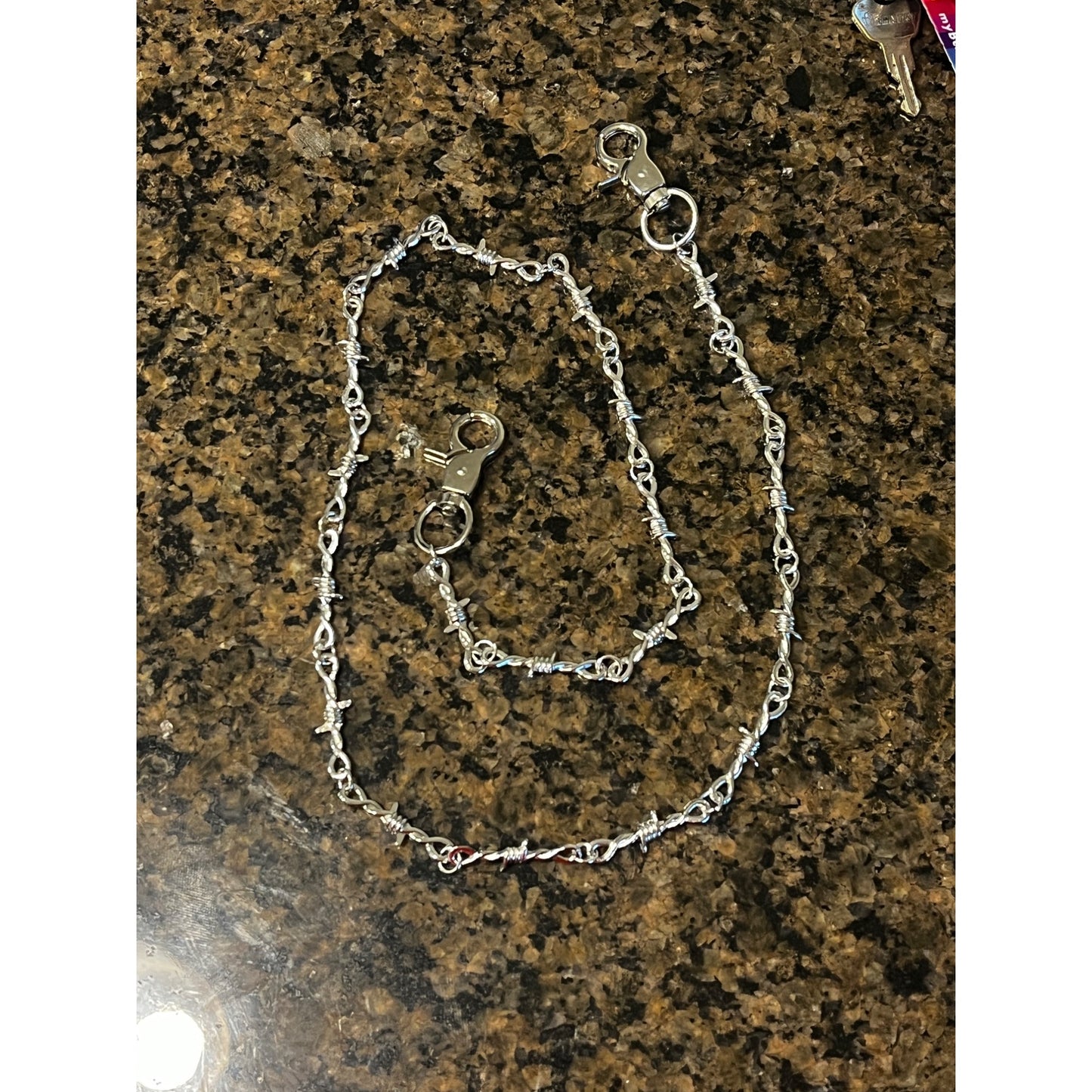 Stainless Steel Y2K 90s Style Barbed Wire Wallet Chain