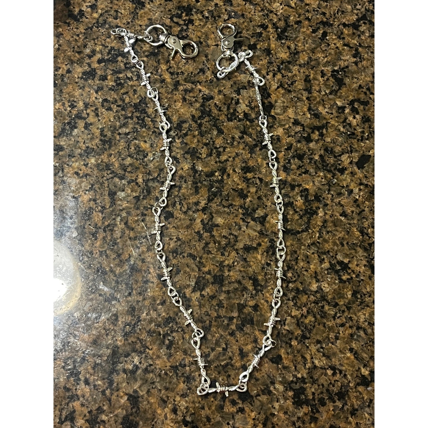 Stainless Steel Y2K 90s Style Barbed Wire Wallet Chain