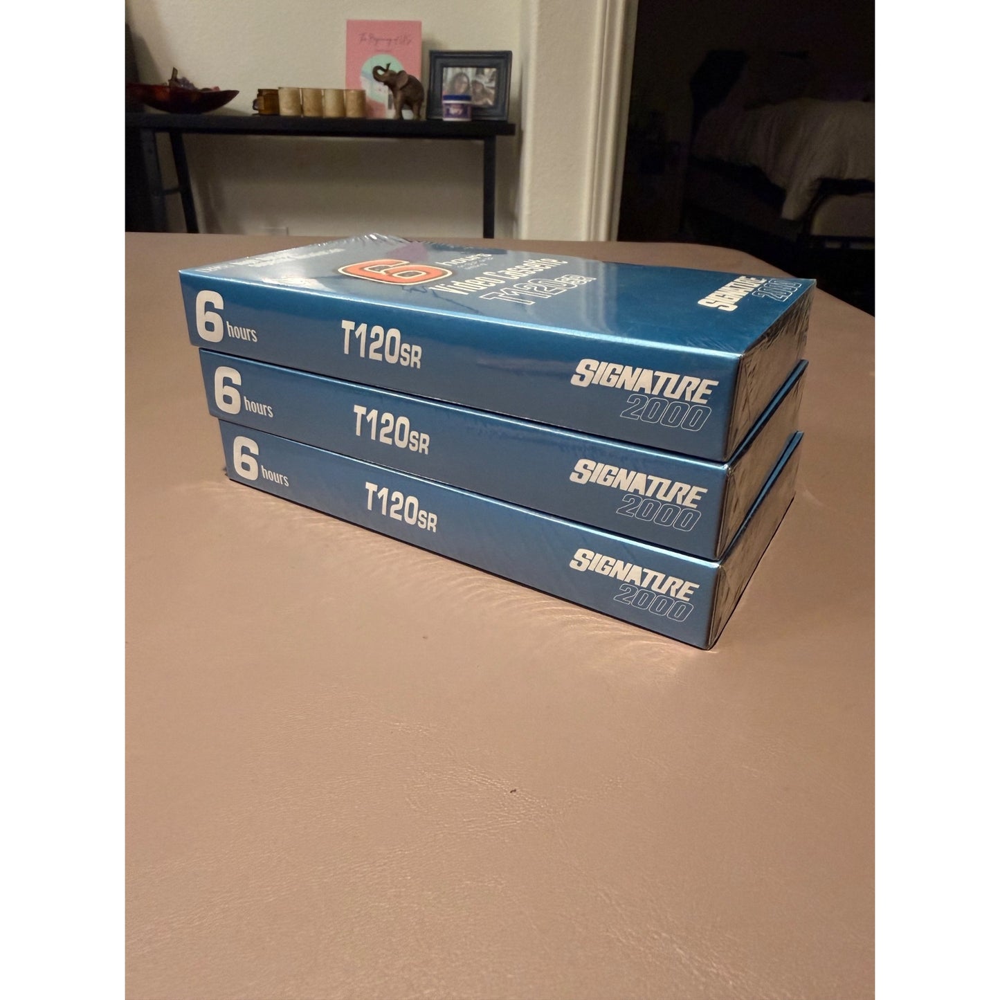 Set of 3 Signature 2000 T-120SR Blank VHS Video Cassettes 6 Hour Tapes