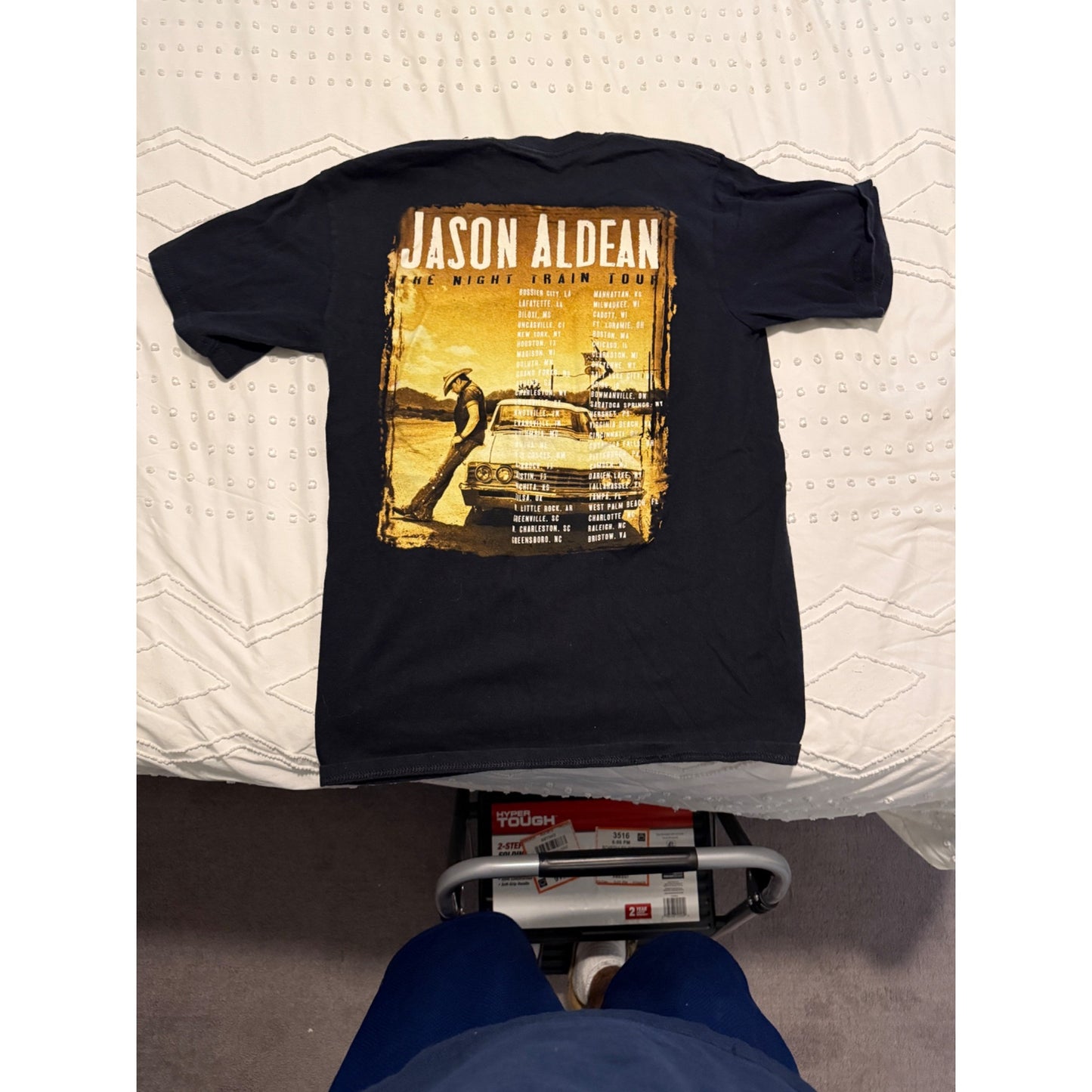 Jason Aldean The Night Train Tour Anvil Black Short Sleeve T-Shirt Size S