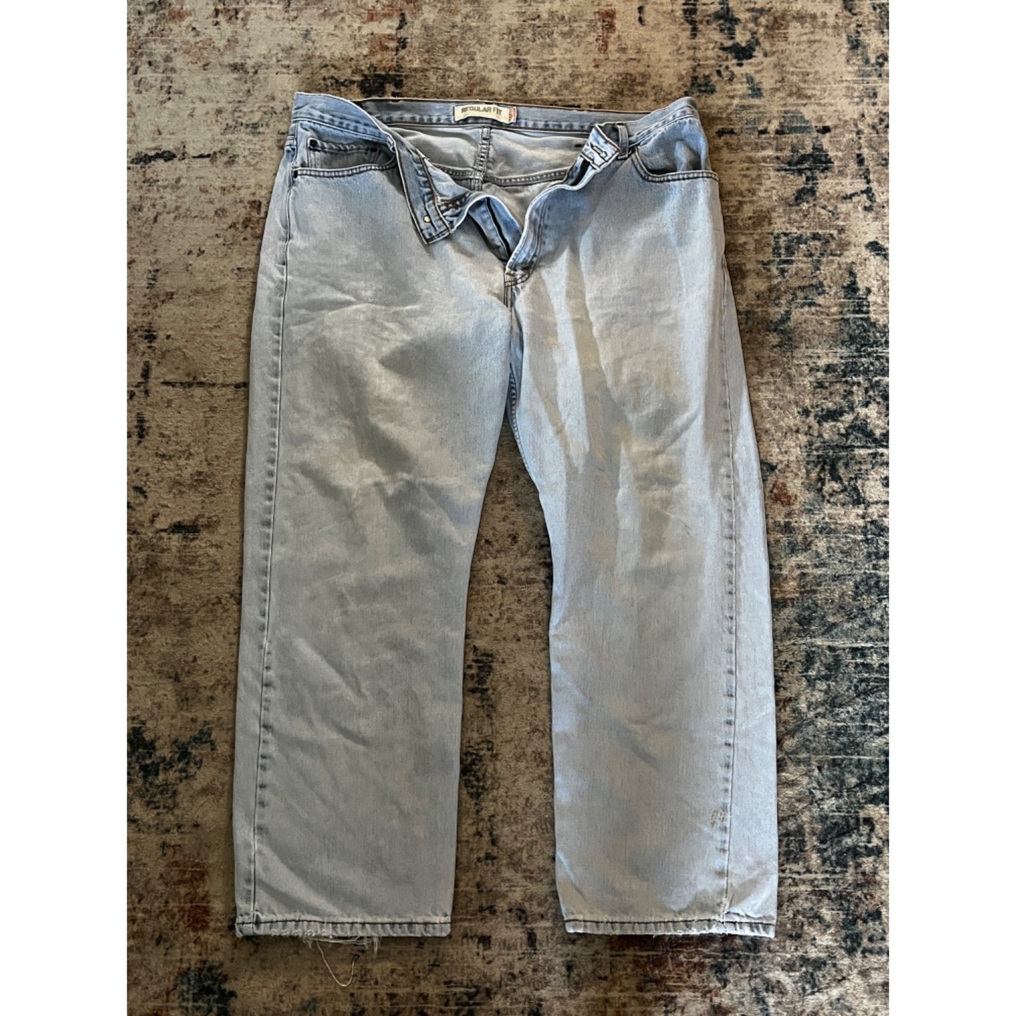 Levi's Mens Regular Fit Light Wash 505 Style Denim Jeans Size 42x30