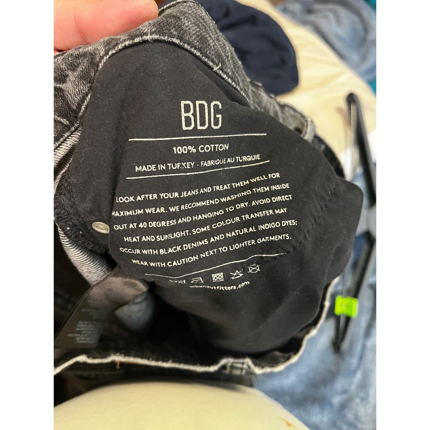 BDG Mens Grey Cotton Jeans Denim Vintage Bow Size Waist 30x32