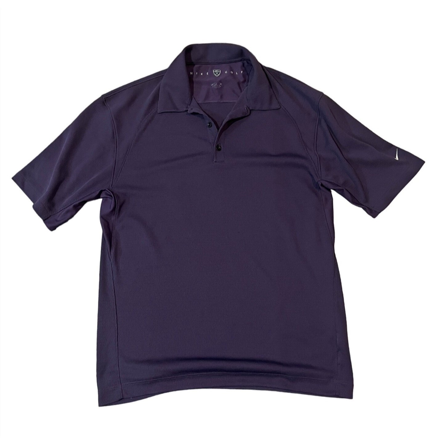 Nike Short Sleeve 1/4 Button Collared Golf Polo Shirt Violet Men's Size L