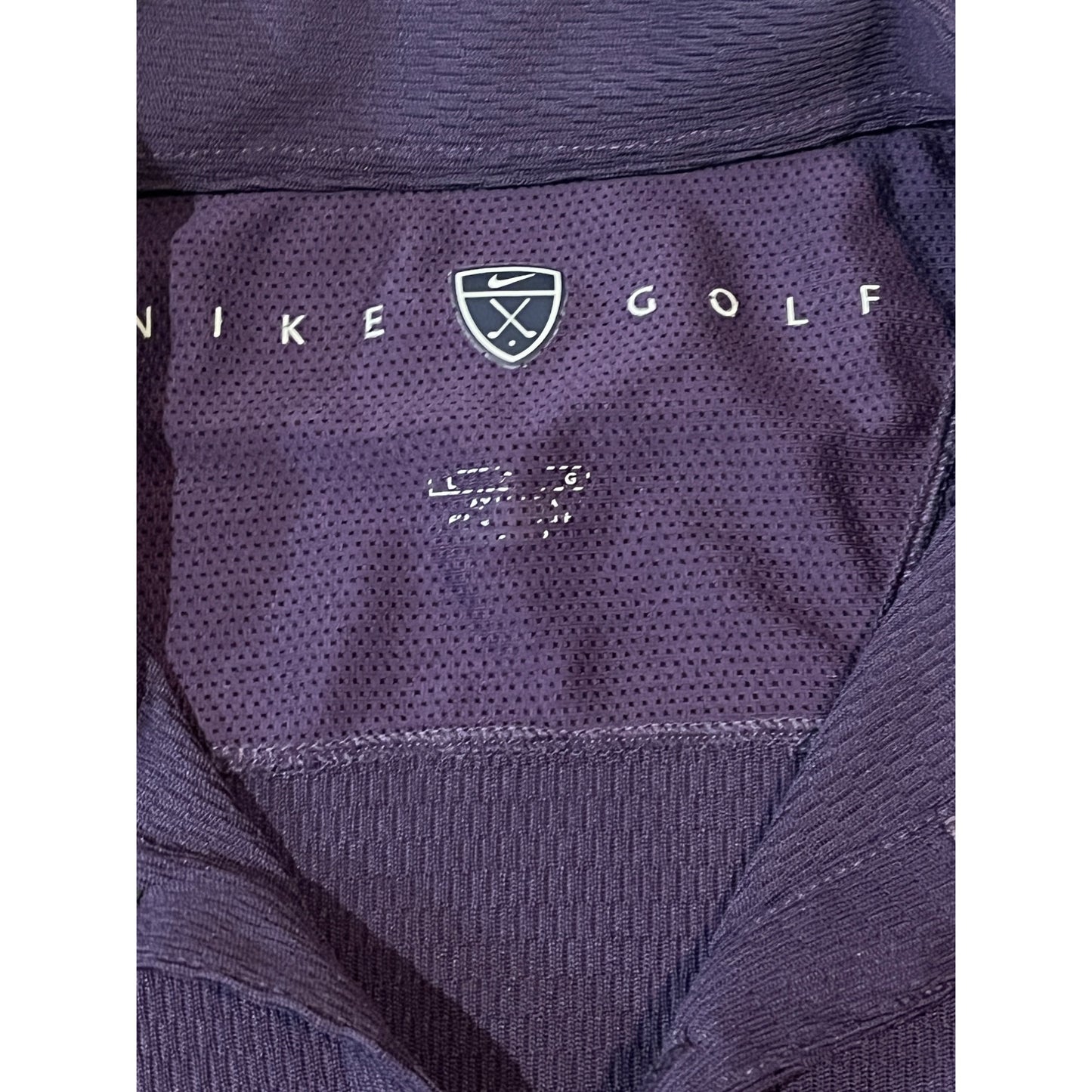 Nike Short Sleeve 1/4 Button Collared Golf Polo Shirt Violet Men's Size L