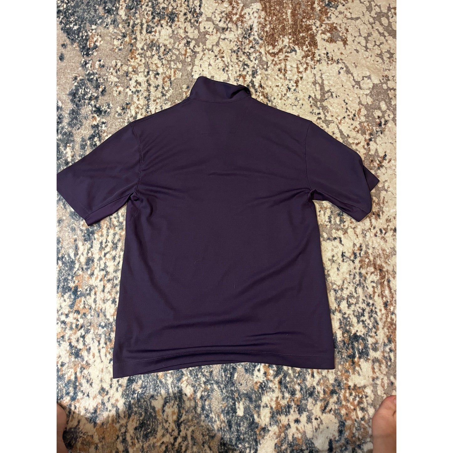 Nike Short Sleeve 1/4 Button Collared Golf Polo Shirt Violet Men's Size L