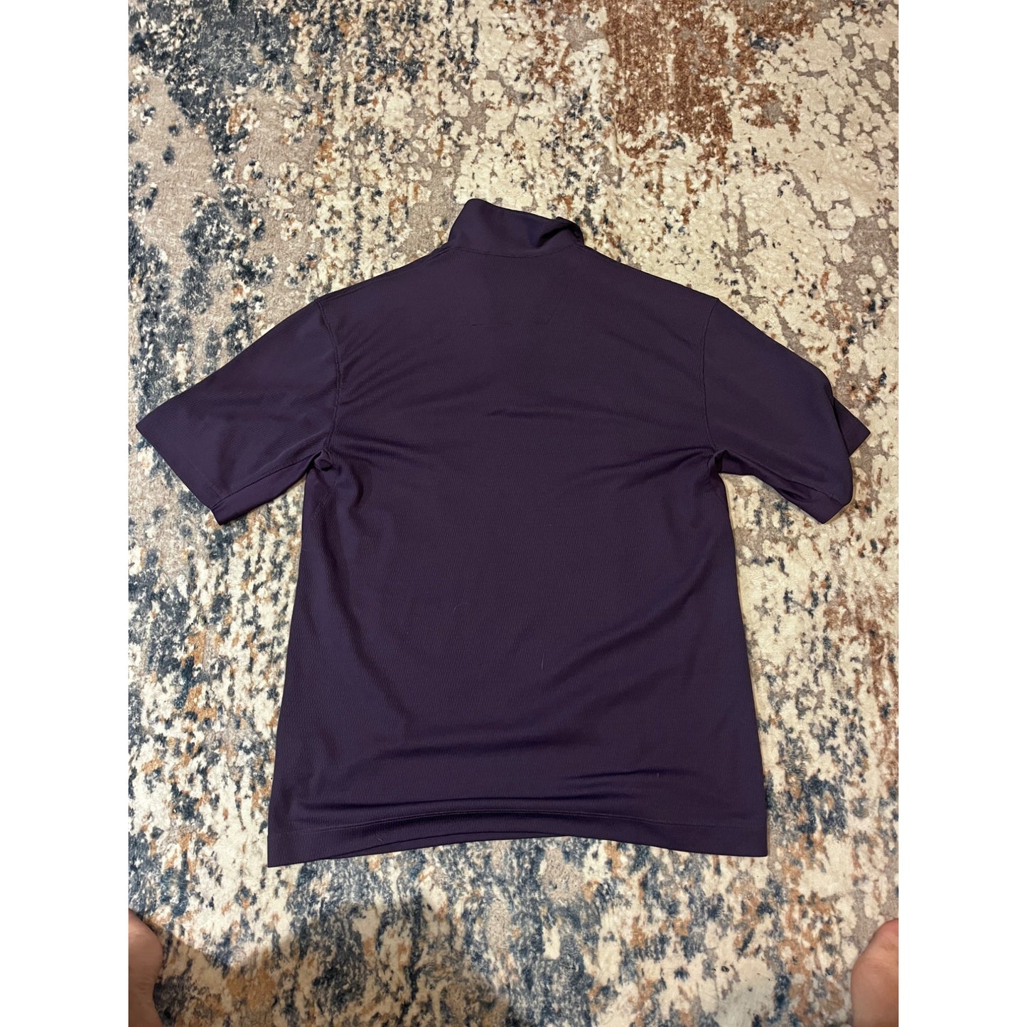Nike Short Sleeve 1/4 Button Collared Golf Polo Shirt Violet Men's Size L